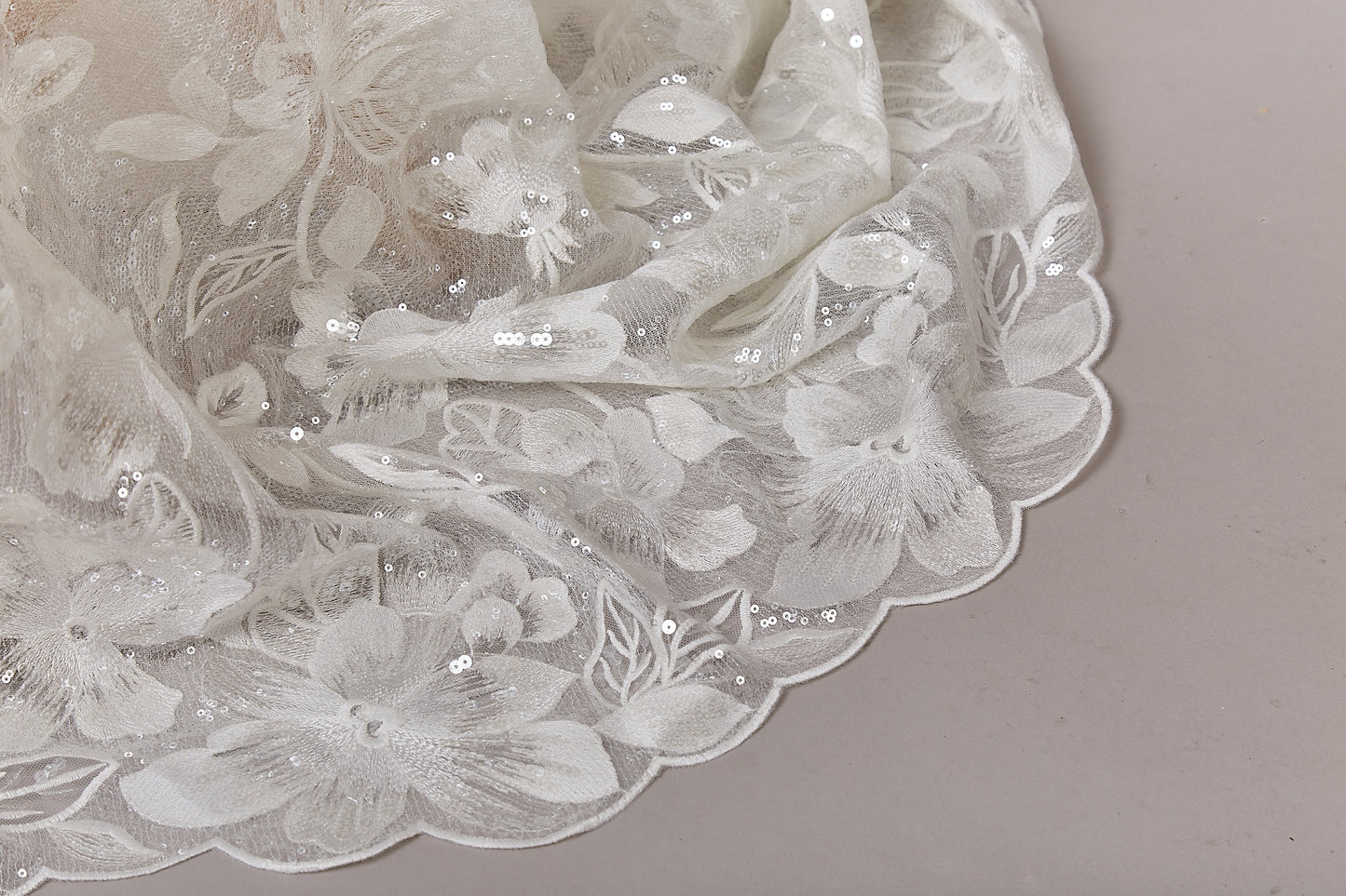 S0628 EMBROIDERY TULLE WITH SEQUINS