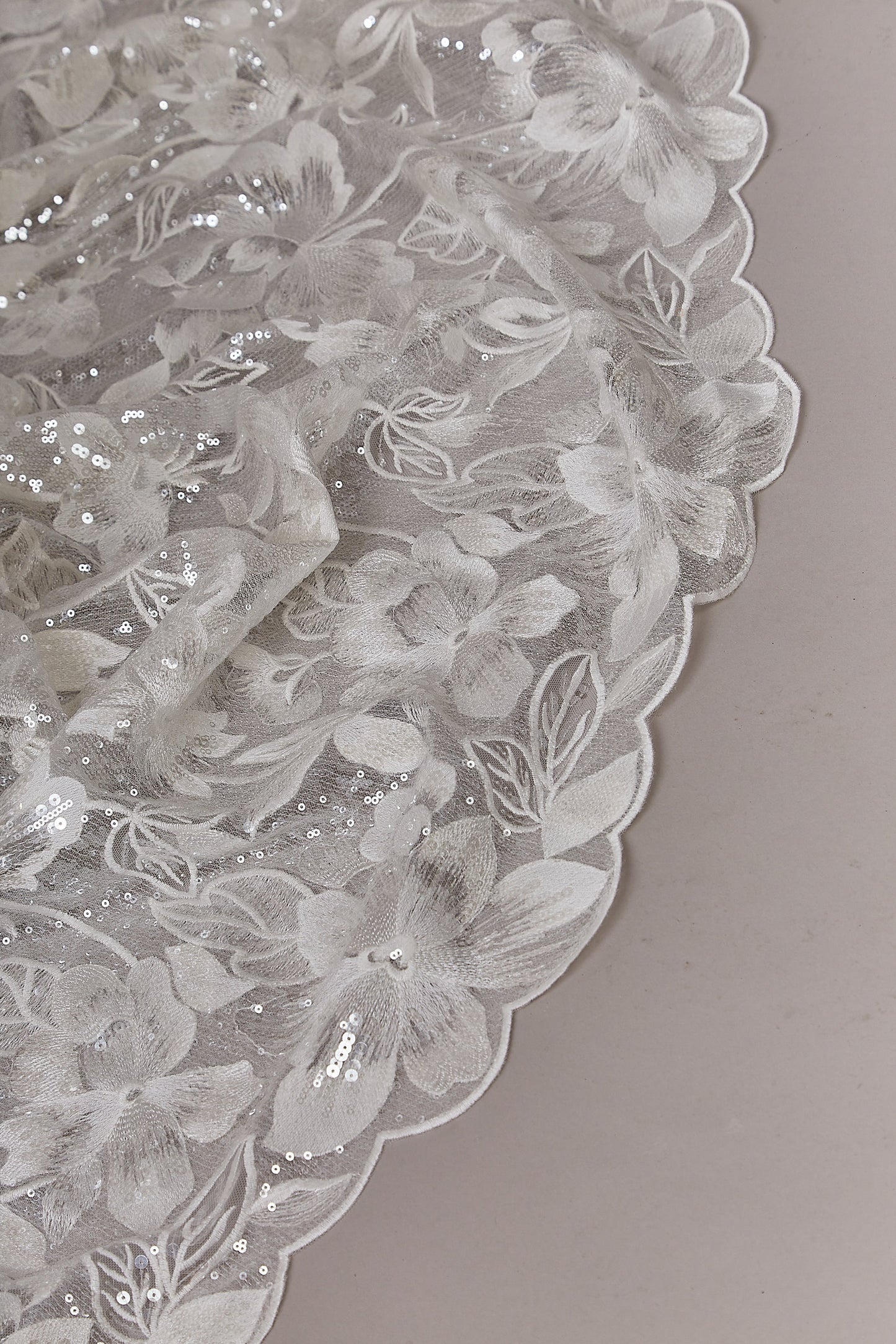 S0628 EMBROIDERY TULLE WITH SEQUINS