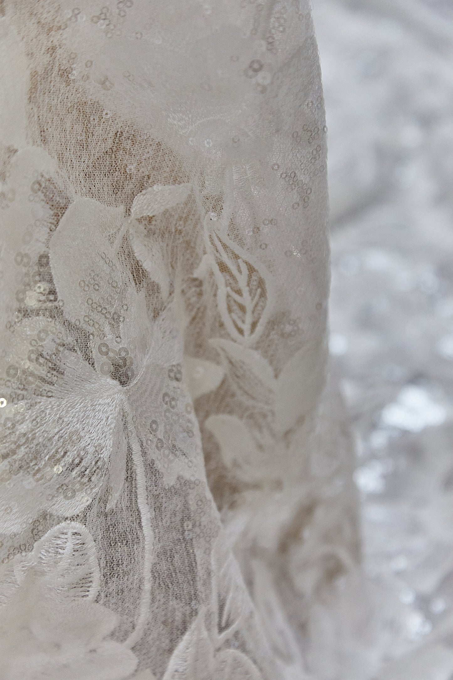 S0628 EMBROIDERY TULLE WITH SEQUINS