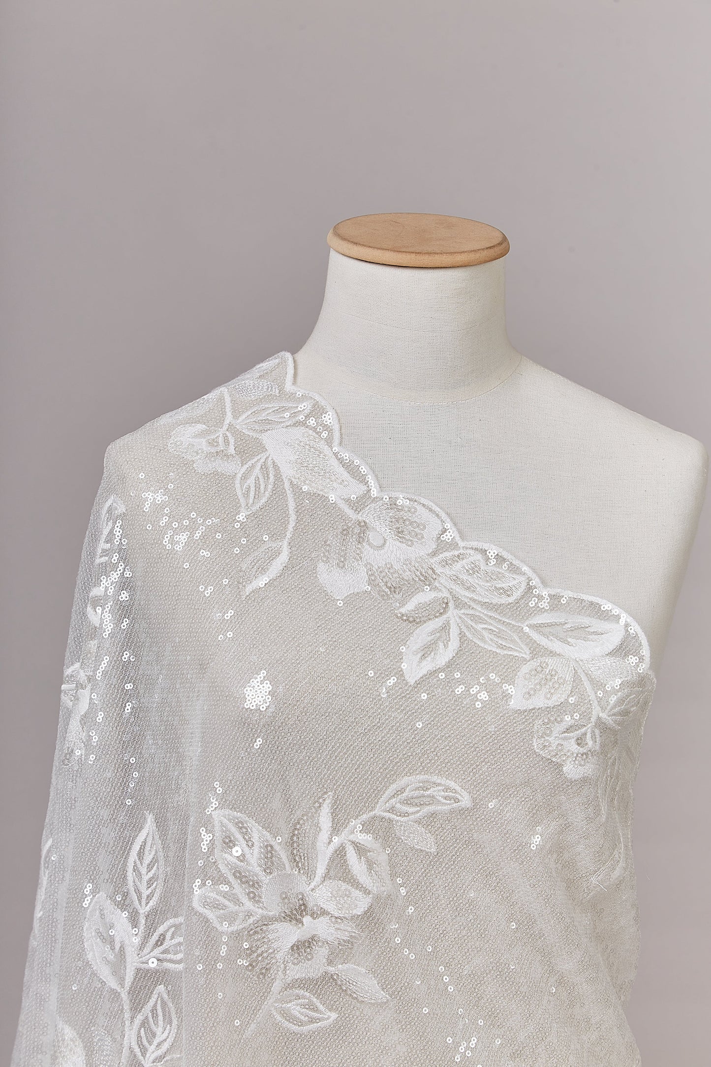 S0628 EMBROIDERY TULLE WITH SEQUINS