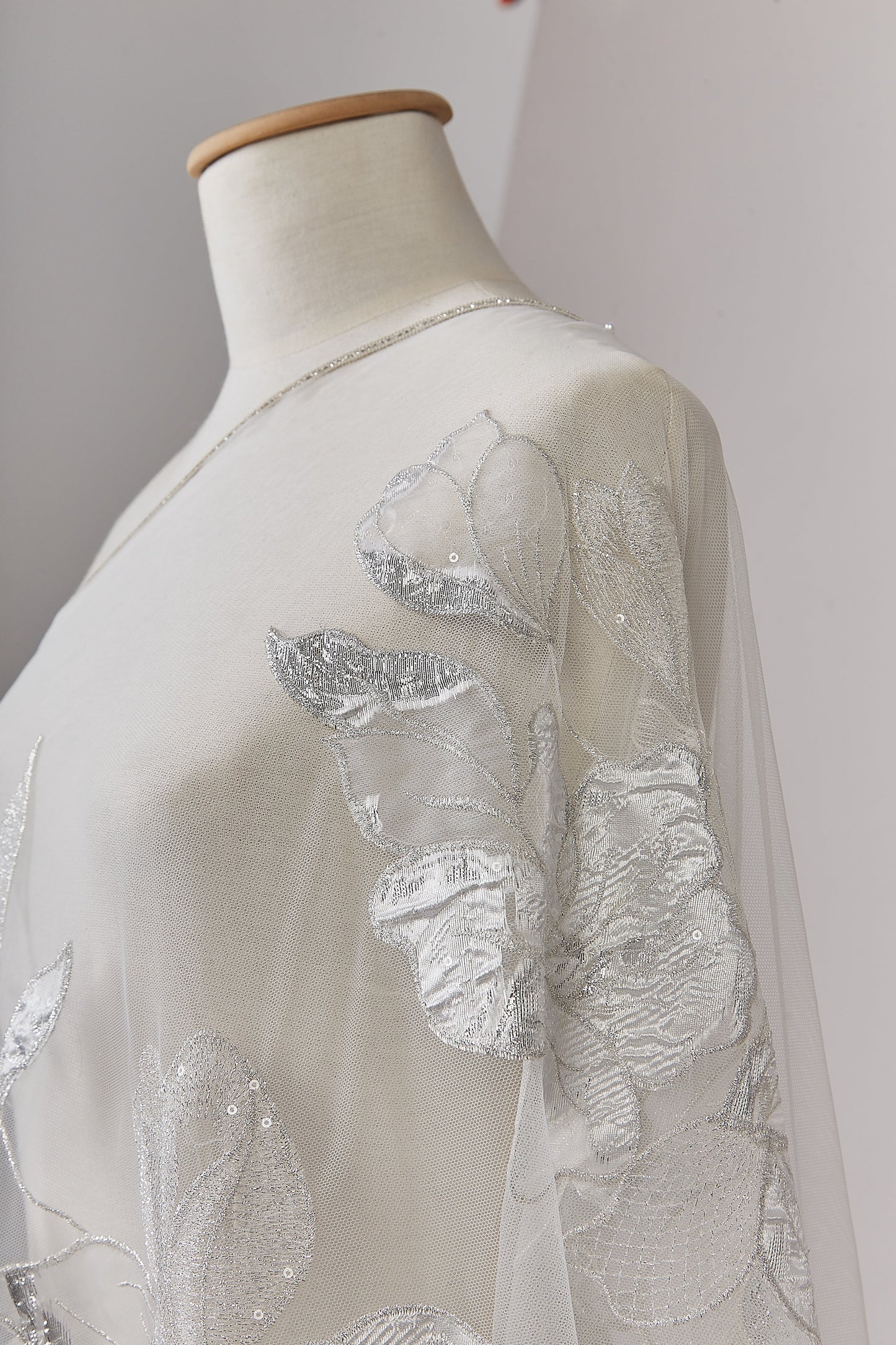 S0629 EMBROIDERY TULLE WITH JACQUARD FLOWERS