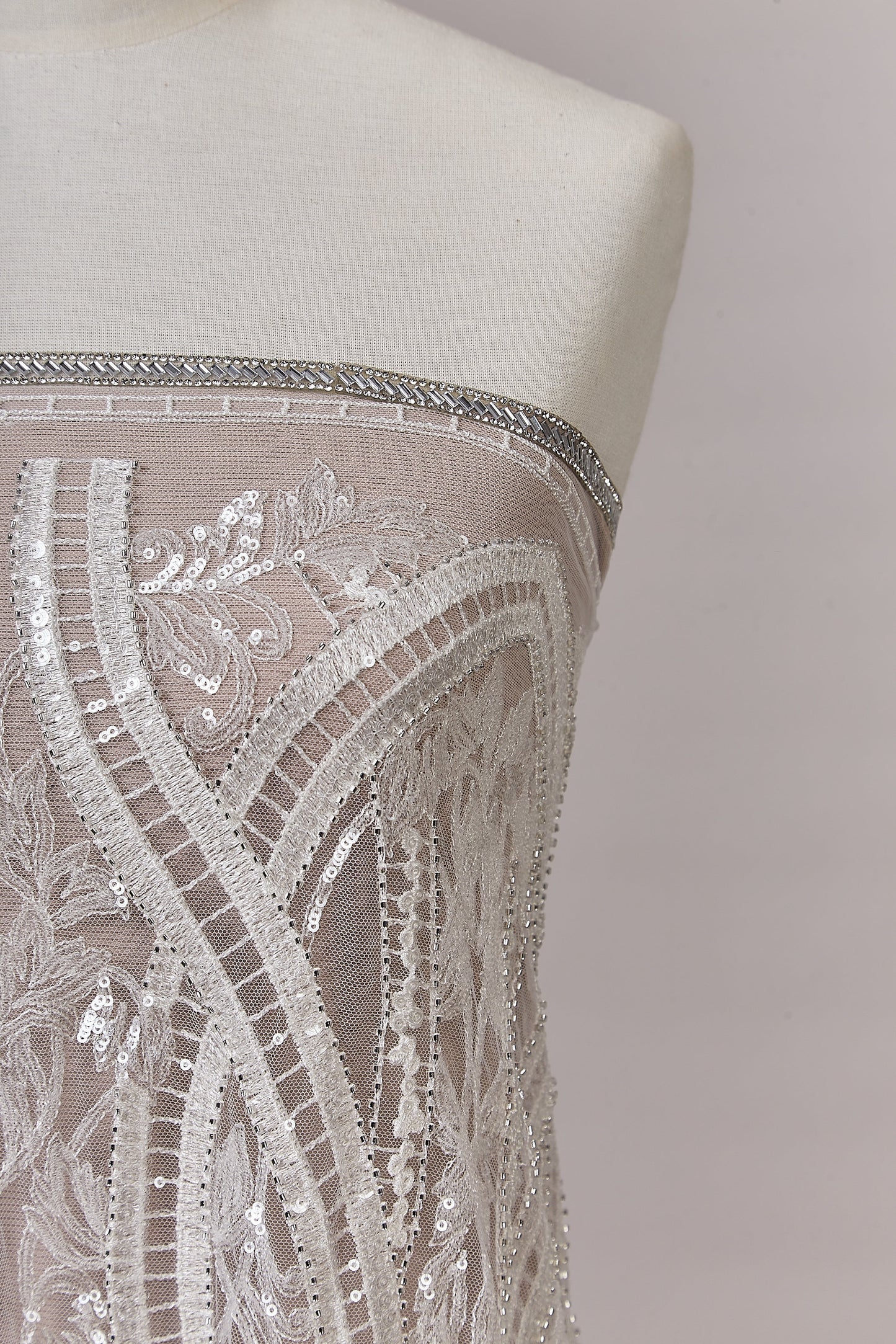 S0632 EMBROIDERY TULLE WITH SEQUINS AND BEADS