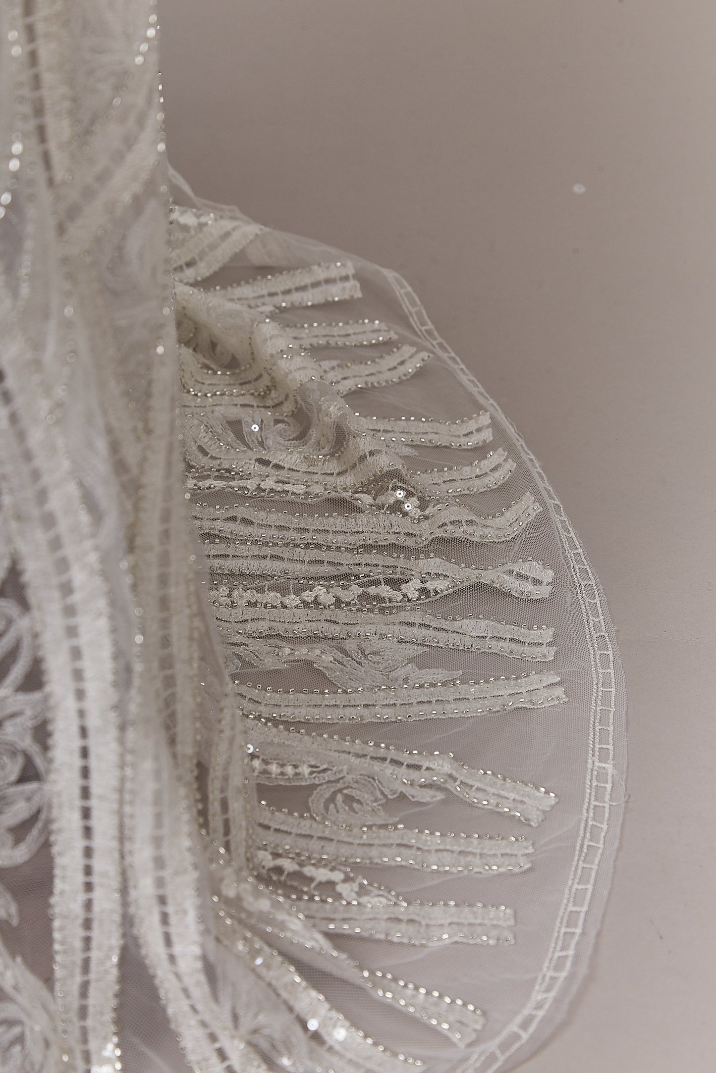 S0632 EMBROIDERY TULLE WITH SEQUINS AND BEADS