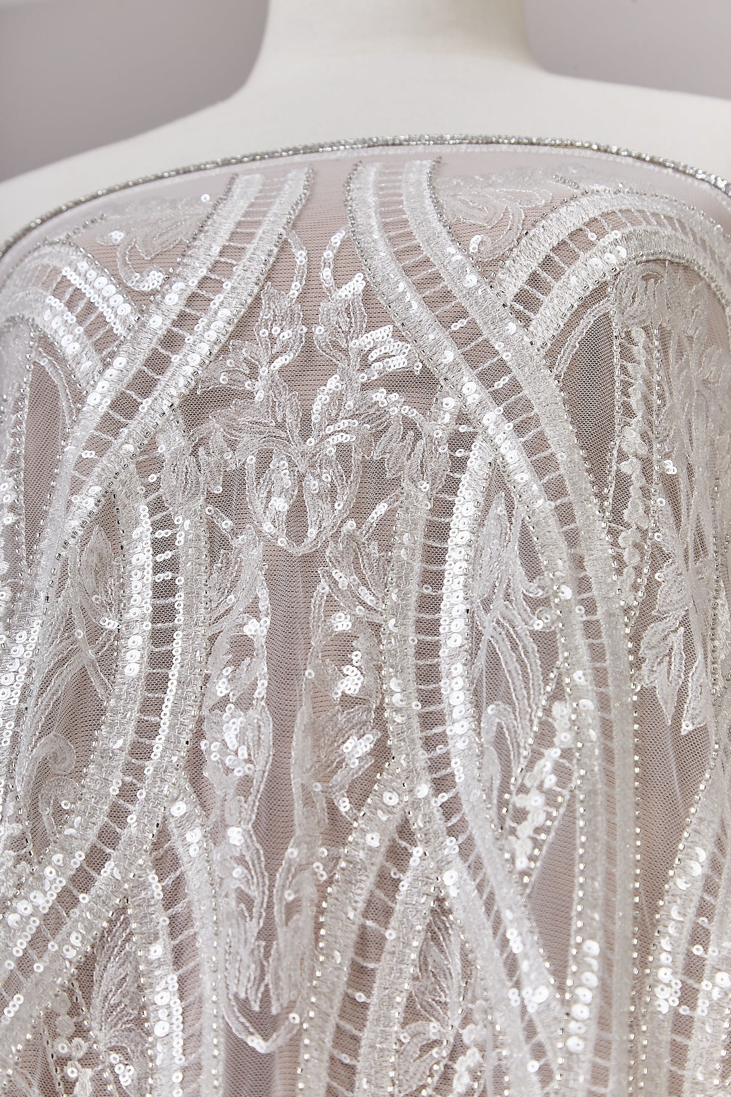 S0632 EMBROIDERY TULLE WITH SEQUINS AND BEADS