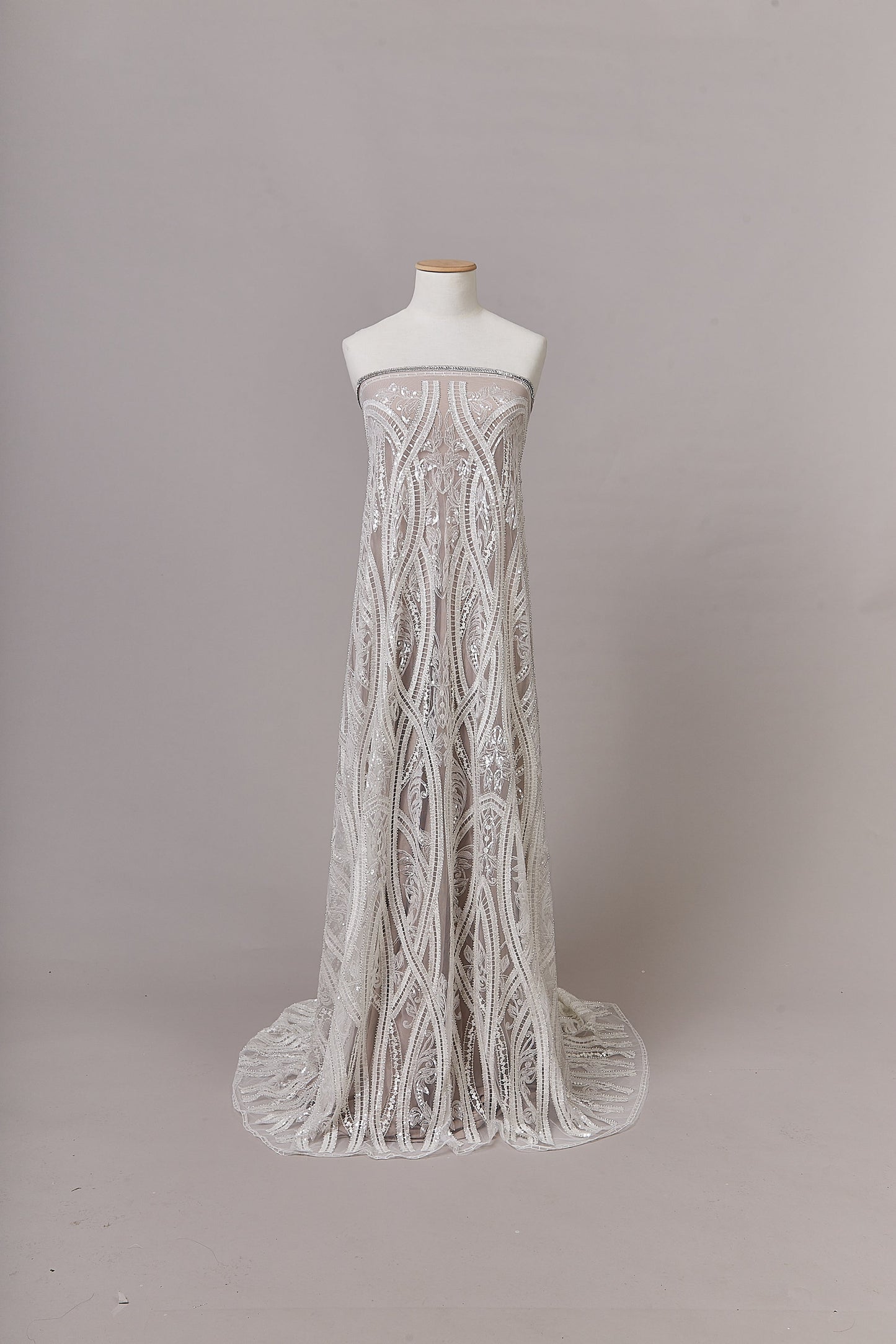 S0632 EMBROIDERY TULLE WITH SEQUINS AND BEADS