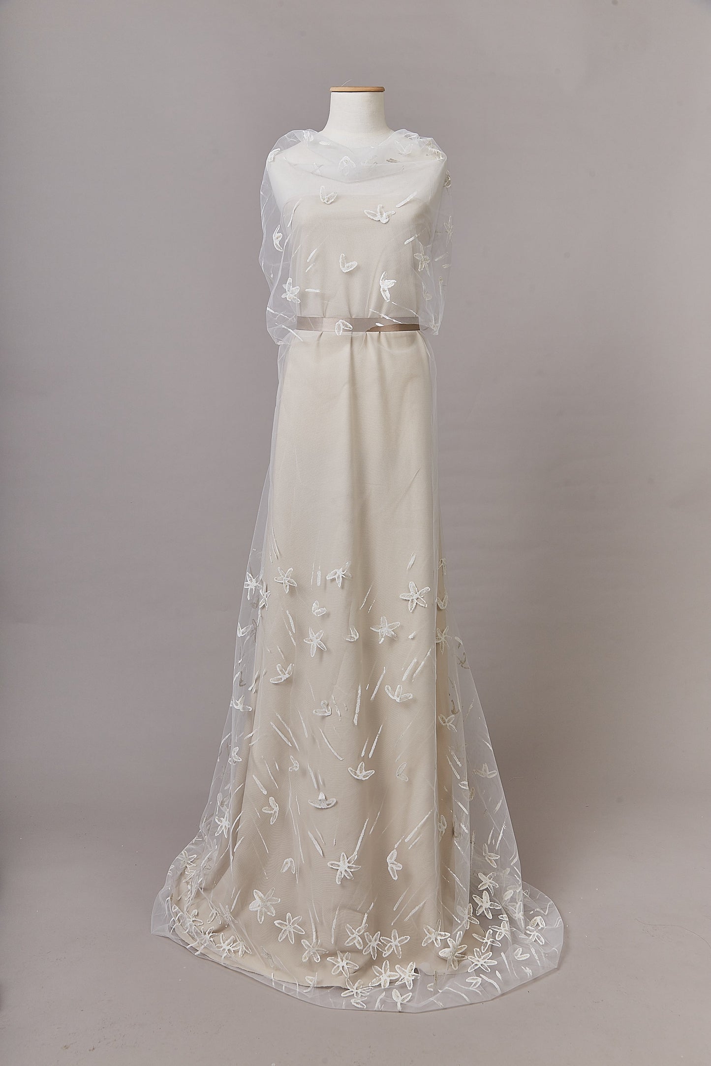 S0639 TULLE WITH HAND PAINTED FLOWERS