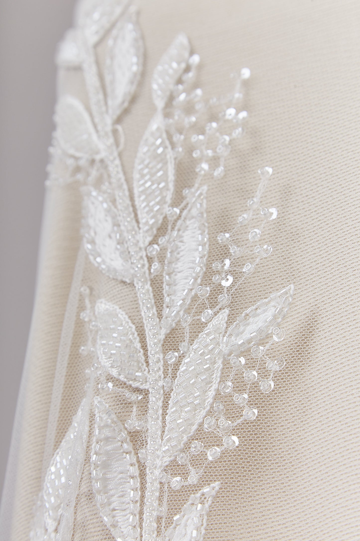 S0642 EMBROIDERY TULLE WITH SEQUINS AND BEADS