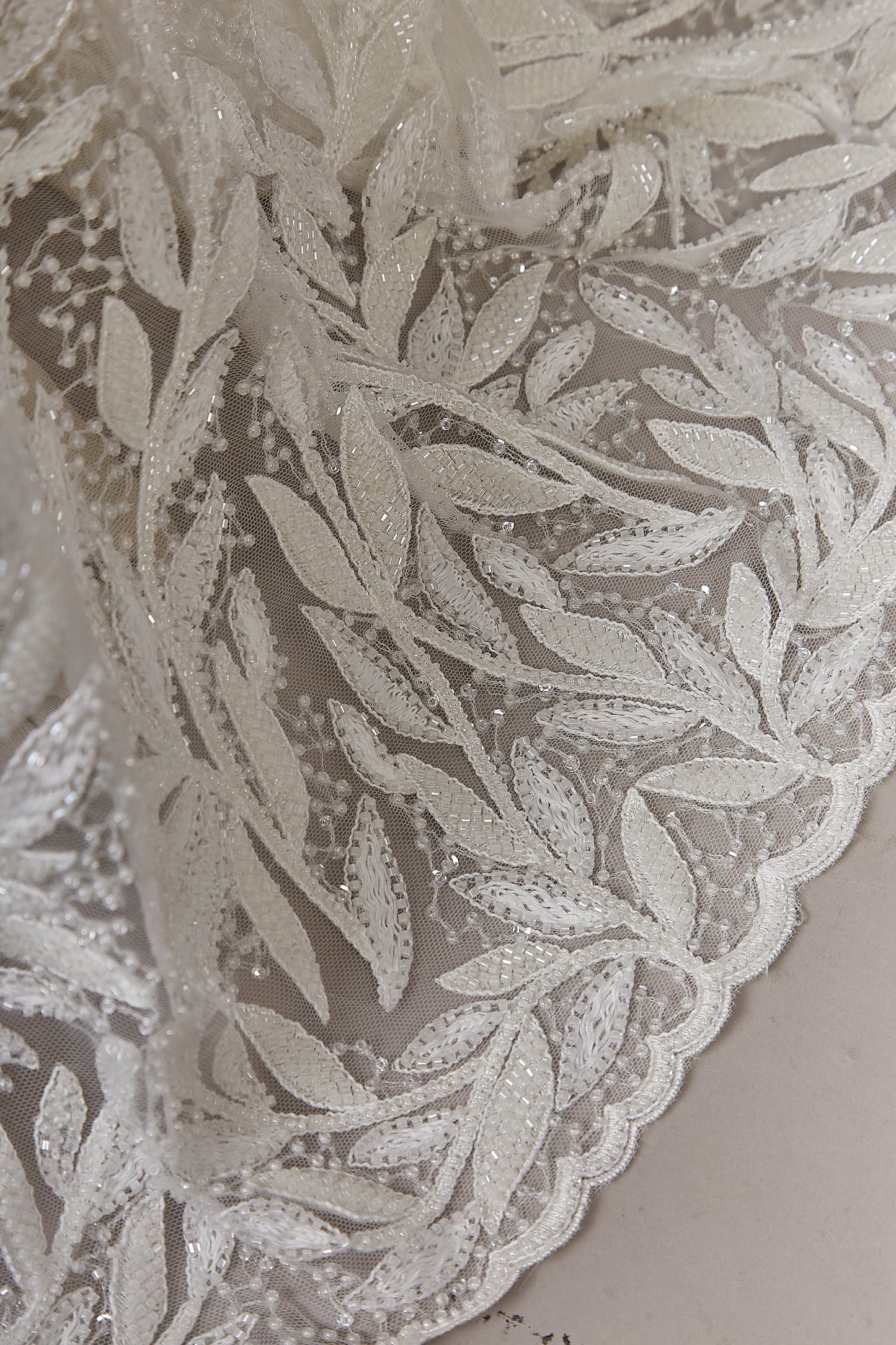 S0642 EMBROIDERY TULLE WITH SEQUINS AND BEADS