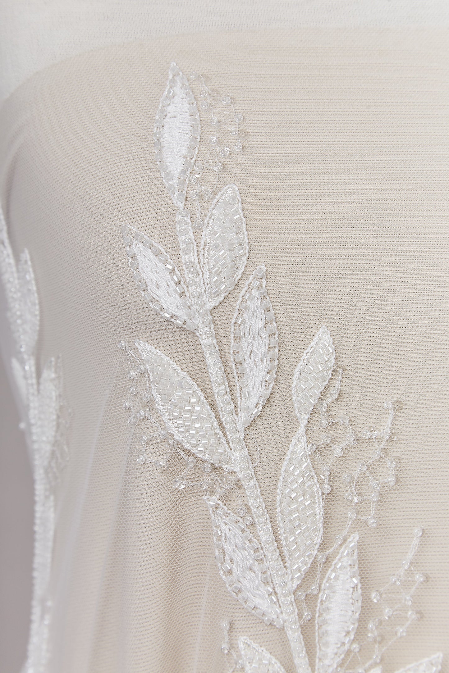 S0642 EMBROIDERY TULLE WITH SEQUINS AND BEADS