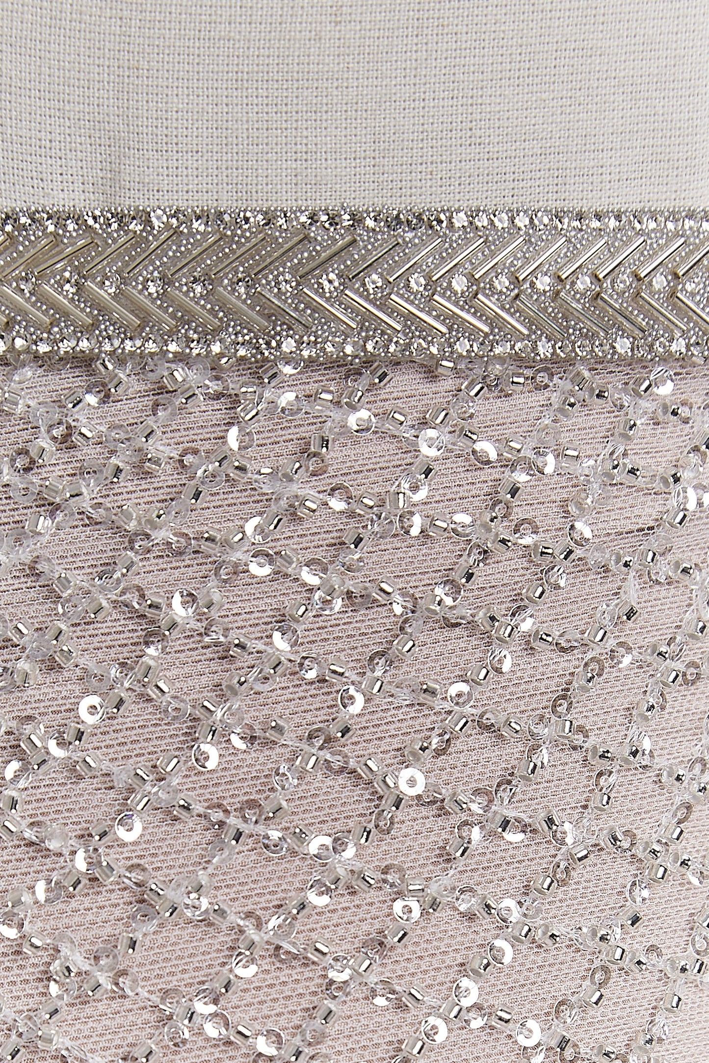 S0645 EMBROIDERY TULLE WITH SILVER BEADS