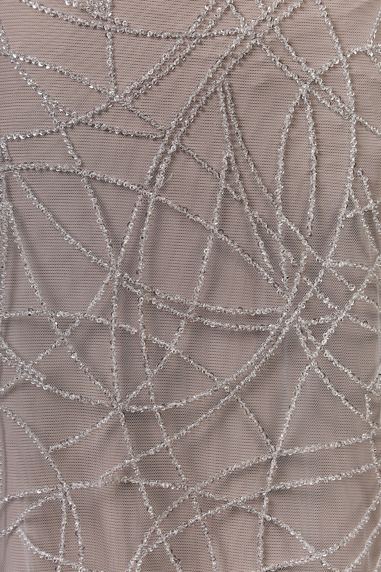 S0646 EMBROIDERY TULLE WITH SILVER BEADS
