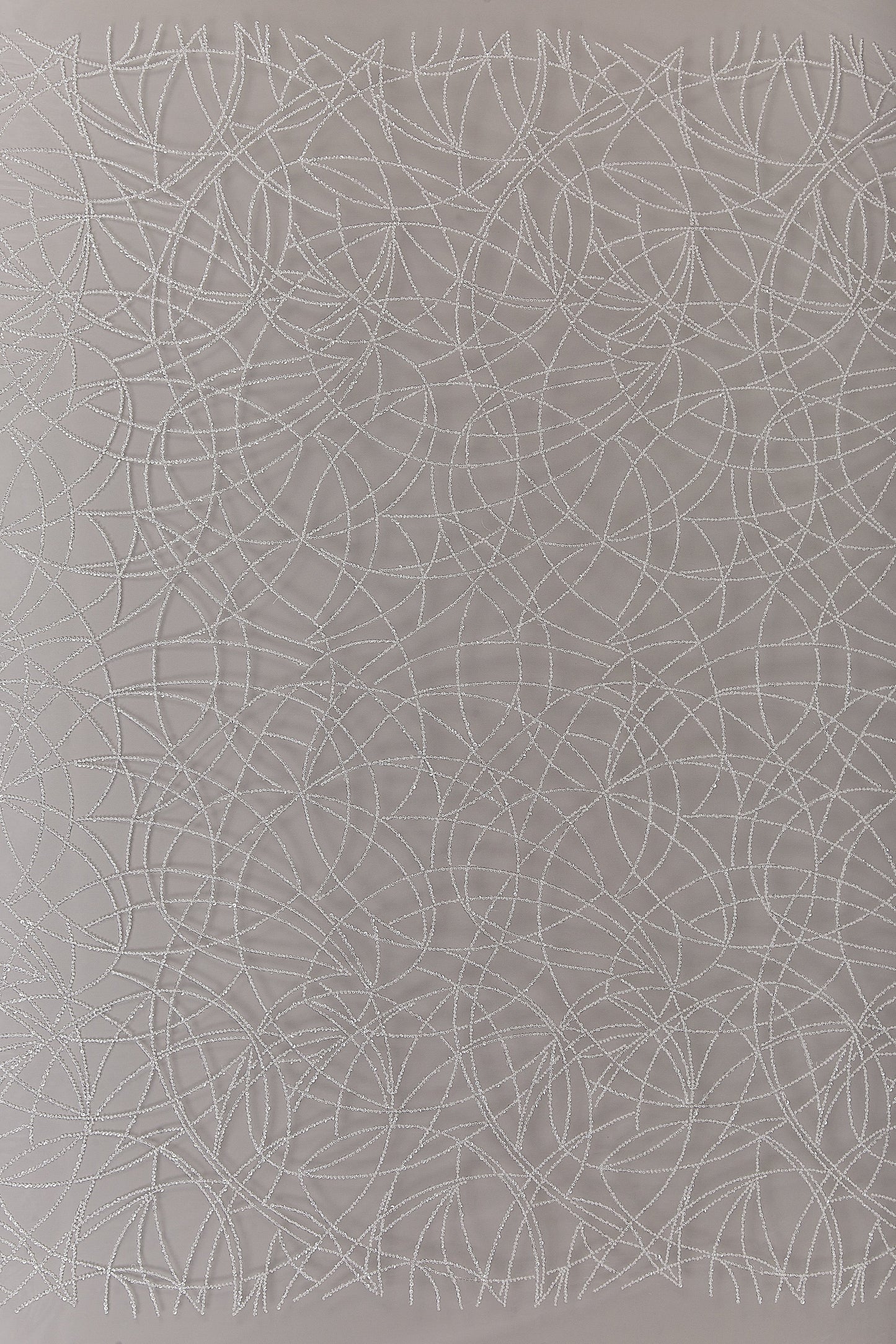 S0646 EMBROIDERY TULLE WITH WHITE BEADS