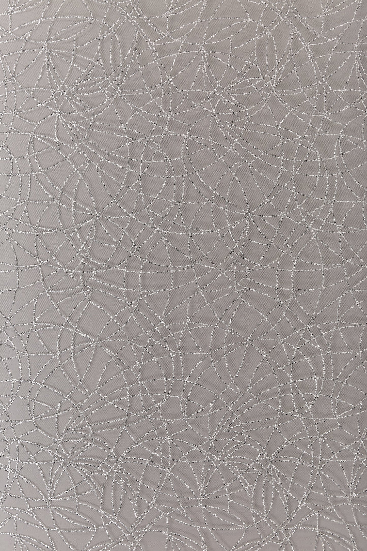 S0646 EMBROIDERY TULLE WITH SILVER BEADS