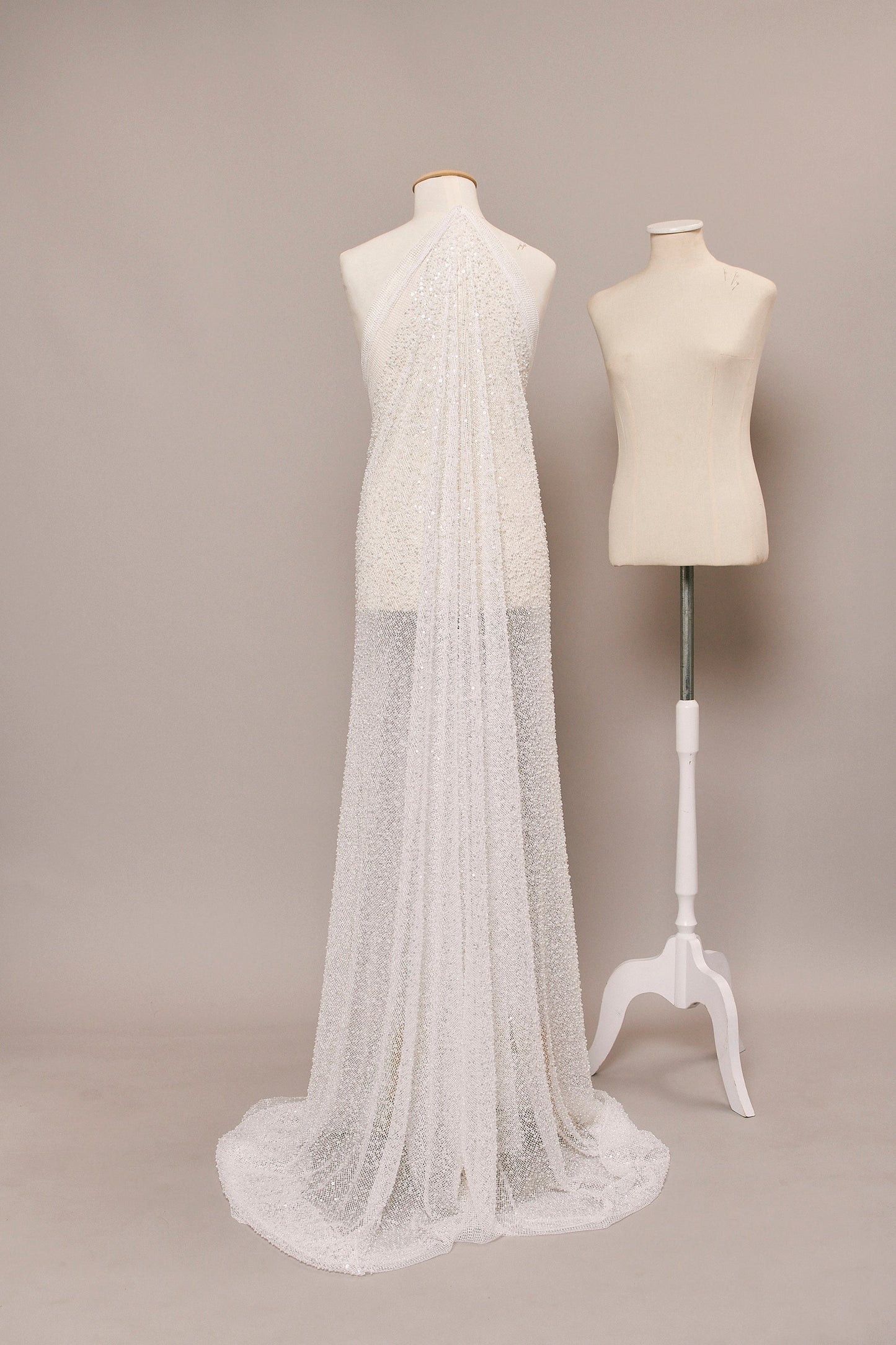 S0517 EMBROIDERY NET WITH SEQUINS, PEARLS AND BEADS