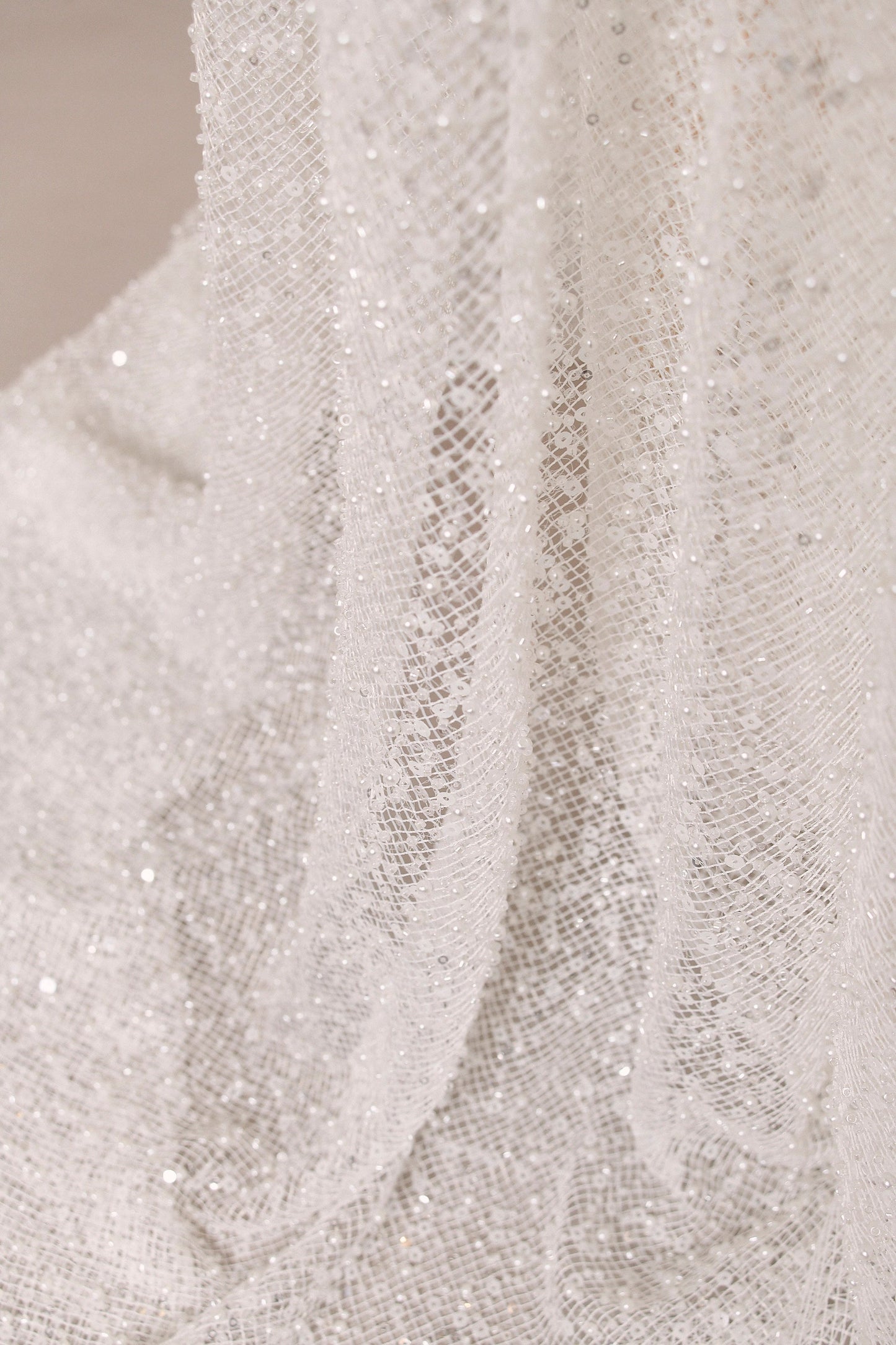 S0517 EMBROIDERY NET WITH SEQUINS, PEARLS AND BEADS