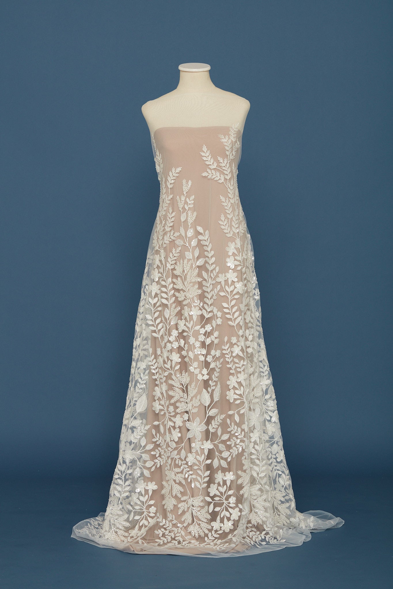 S0399 EMBROIDERY TULLE WITH BEADS AND SEQUINS