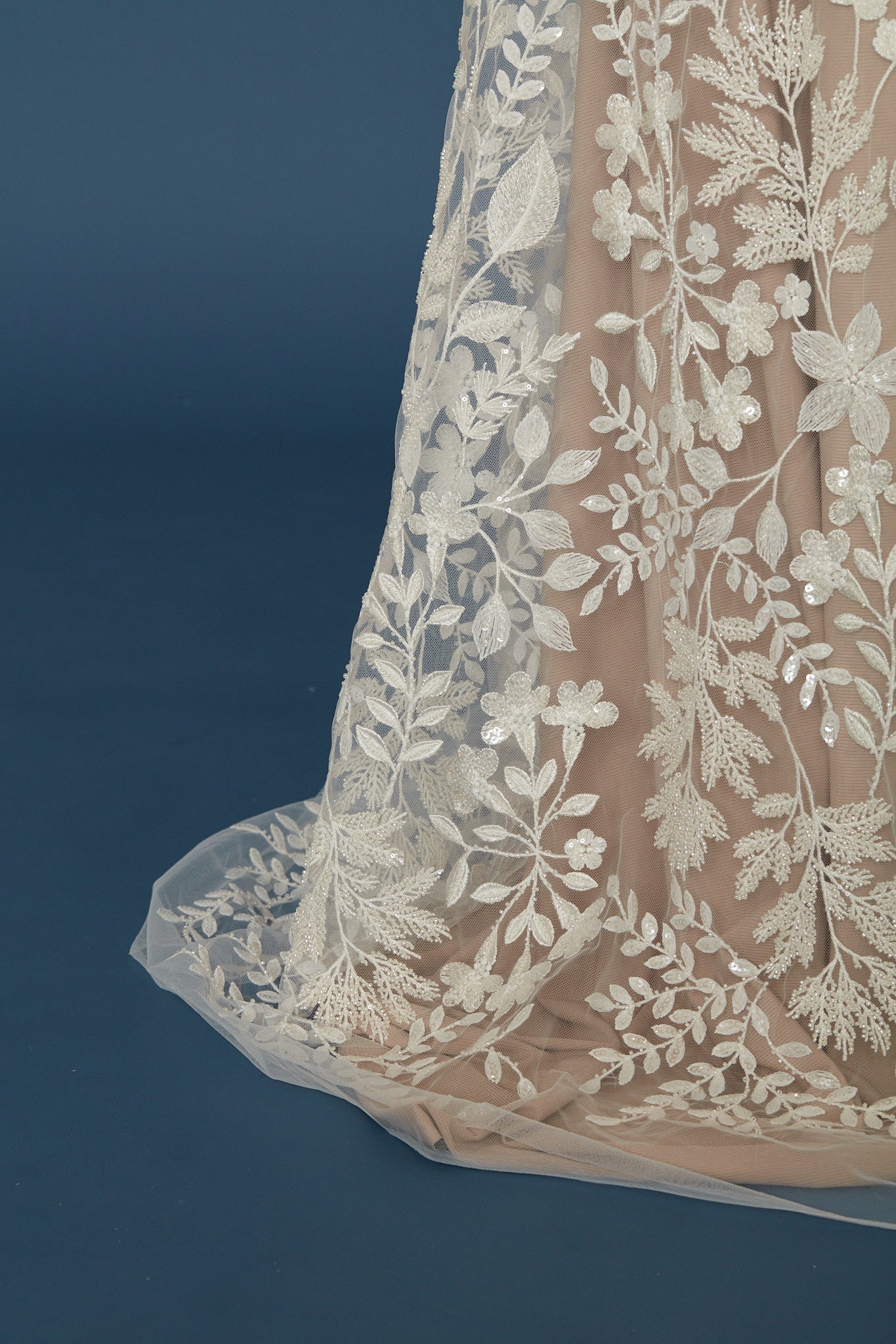 S0399 EMBROIDERY TULLE WITH BEADS AND SEQUINS