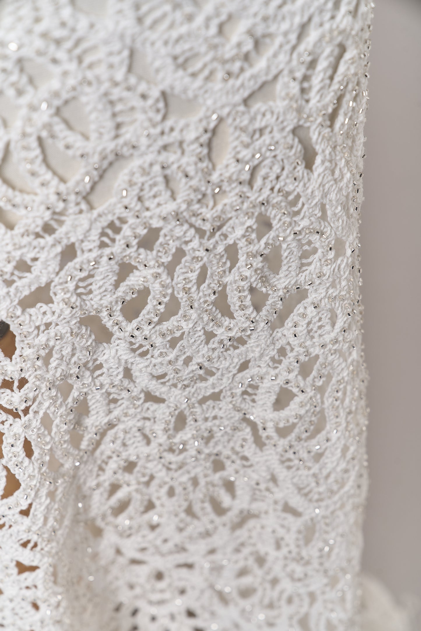 S0713 EMBROIDERED COTTON GUIPIURE WITH BEADS
