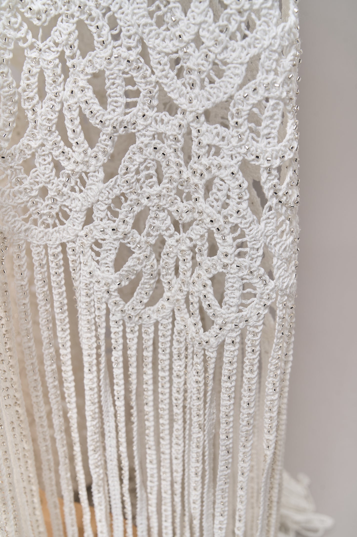 S0713 EMBROIDERED COTTON GUIPIURE WITH BEADS