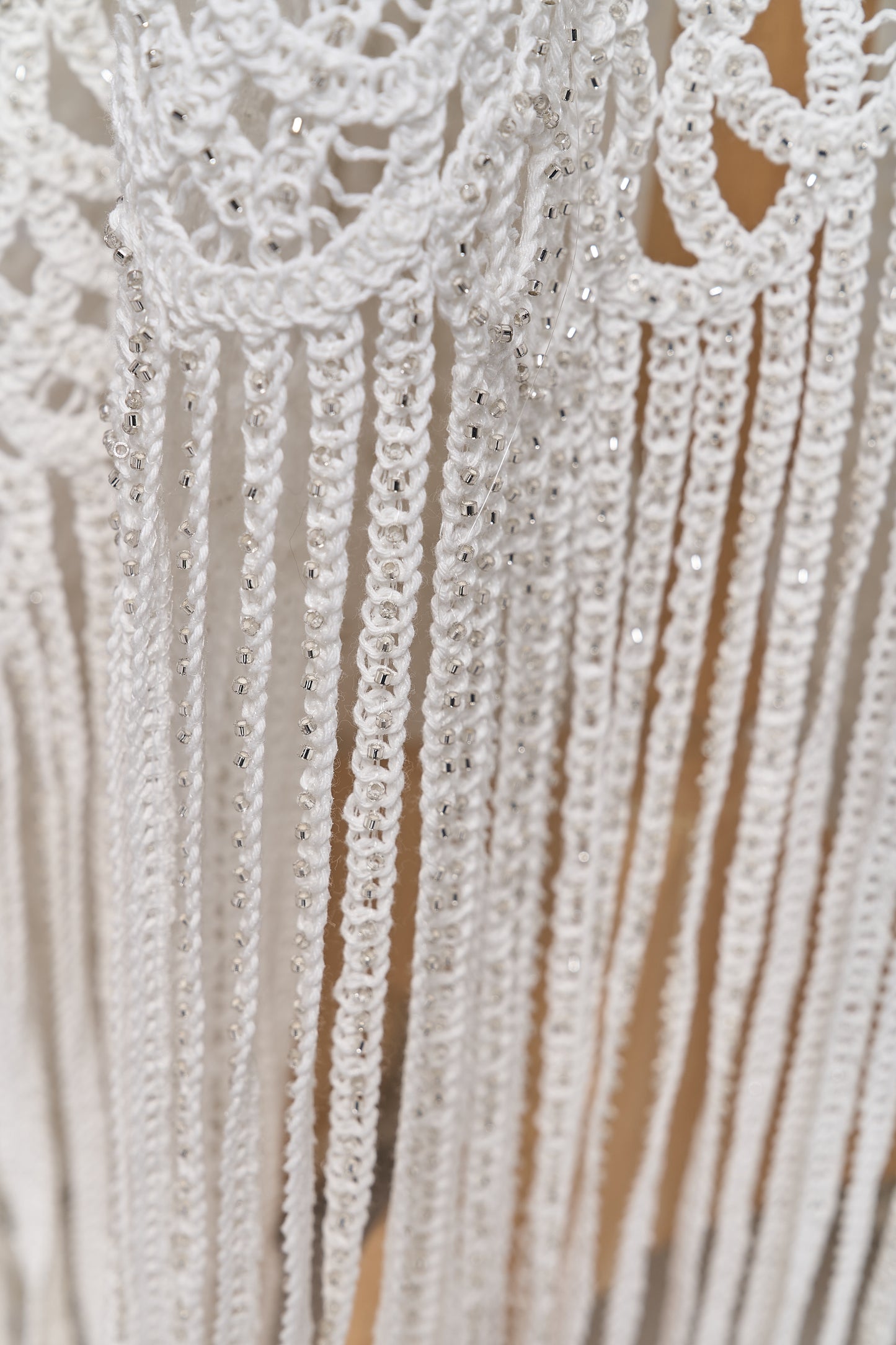 S0713 EMBROIDERED COTTON GUIPIURE WITH BEADS