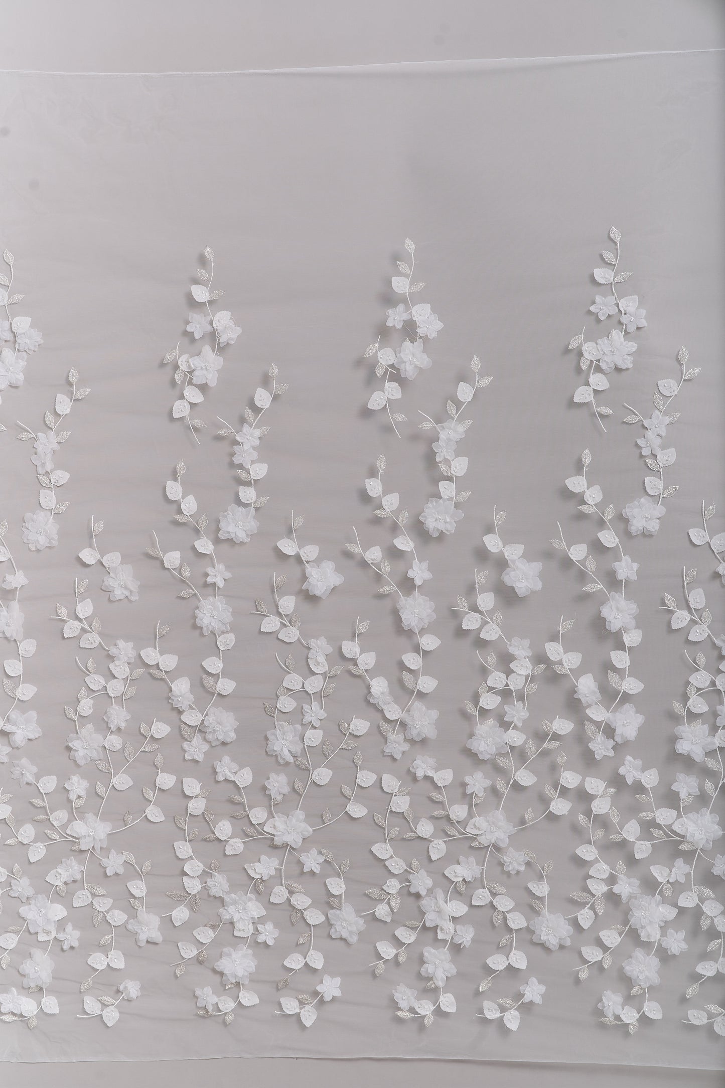 S0699 EMBROIDERY TULLE WITH 3D FLOWERS
