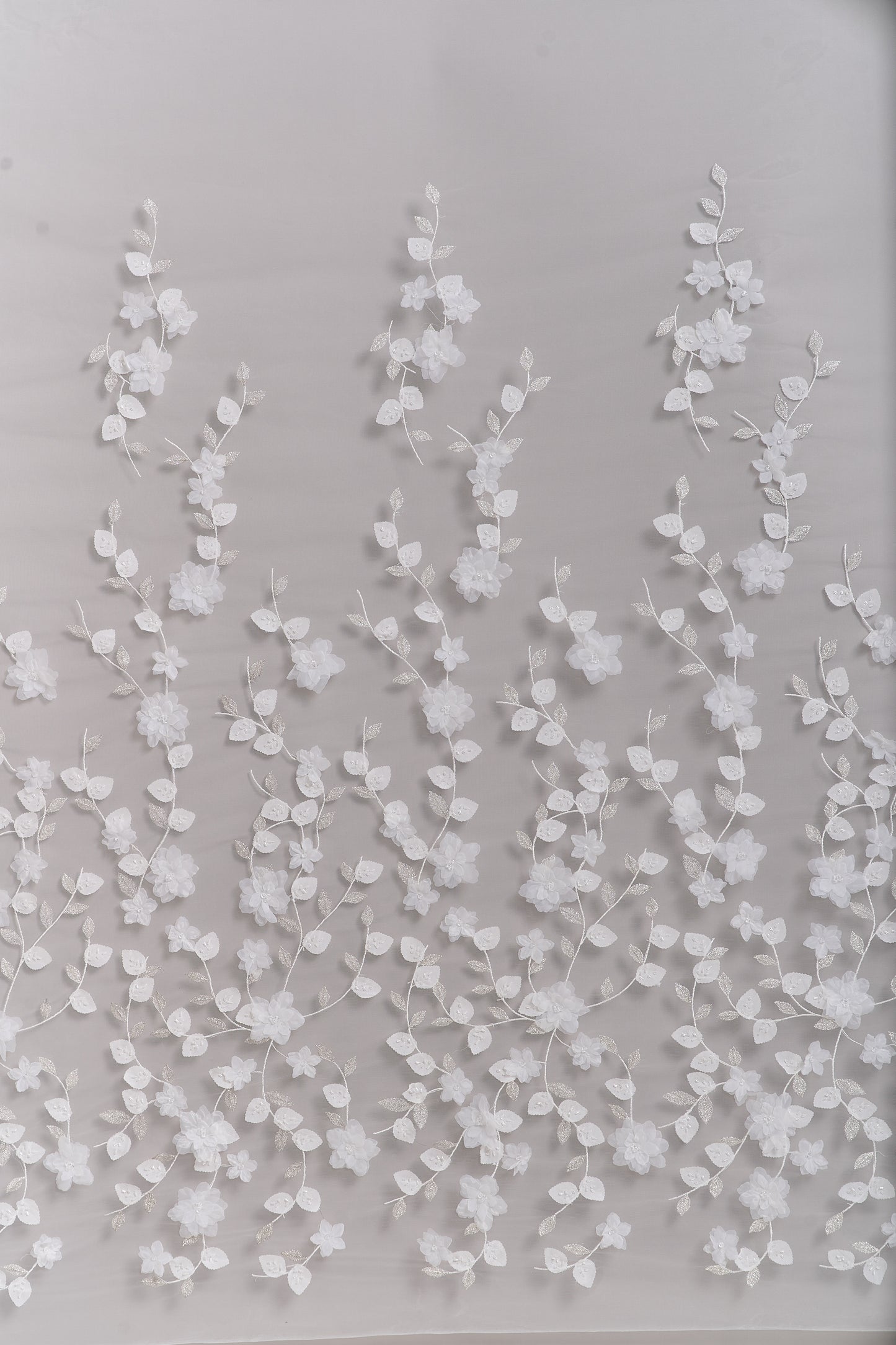 S0699 EMBROIDERY TULLE WITH 3D FLOWERS