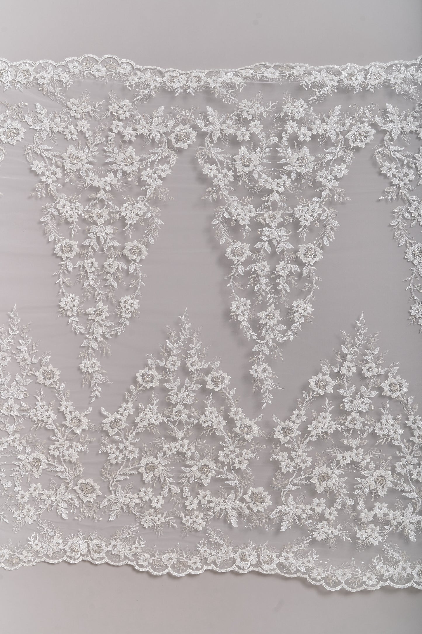 S0694 EMBROIDERY TULLE WITH BEADS