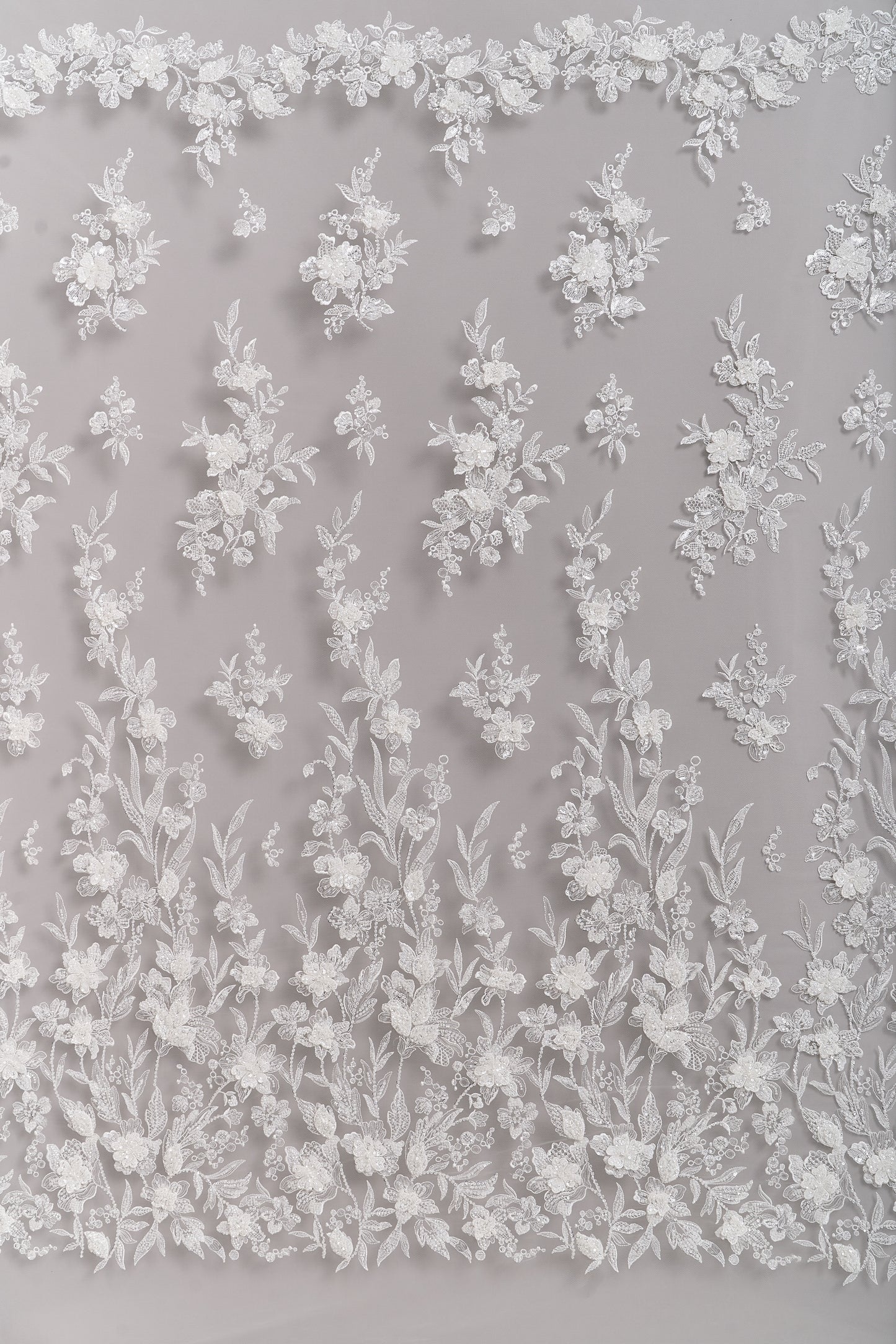S0683 - EMBROIDERY TULLE WITH 3D FLOWERS