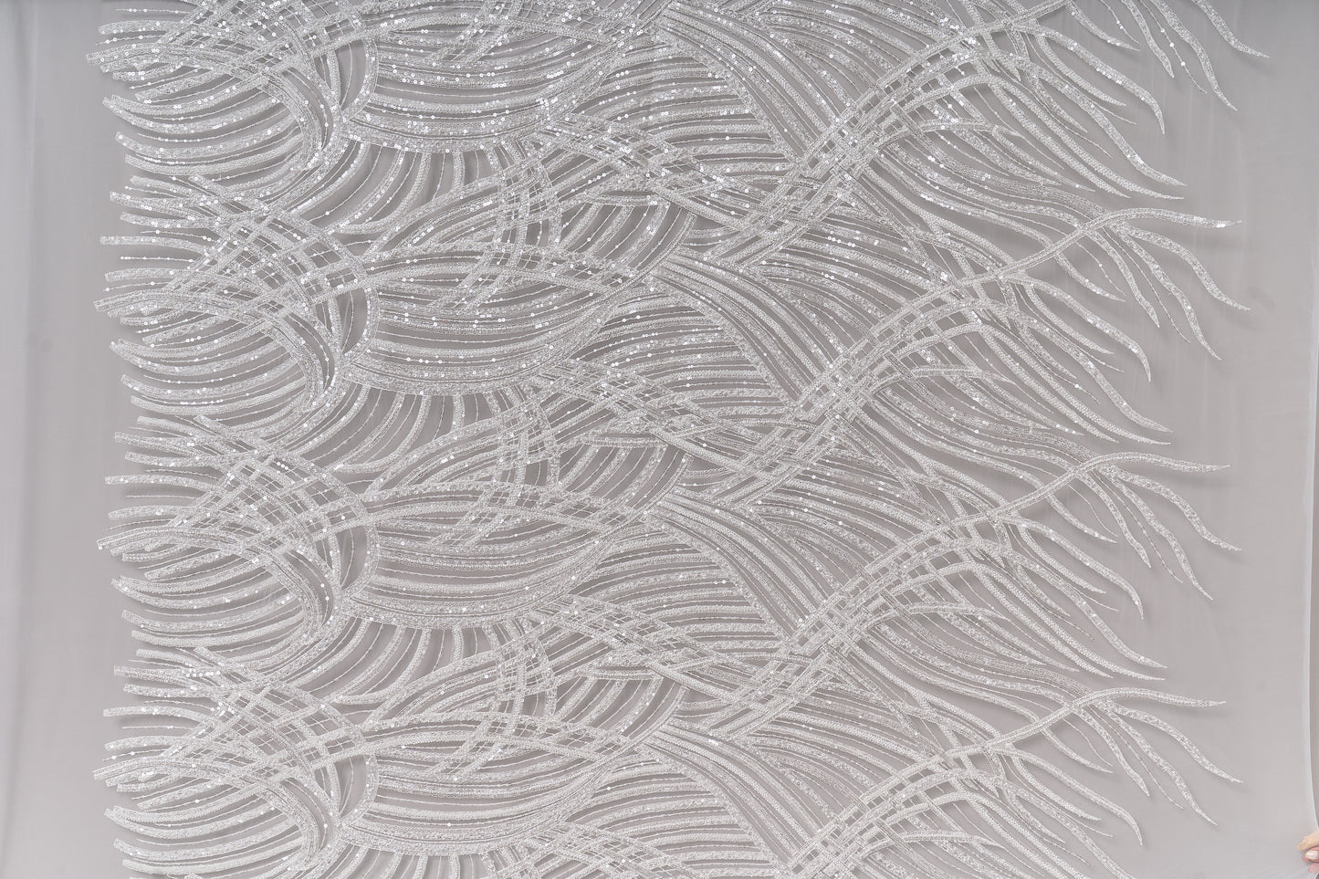 S0693 EMBROIDERY TULLE WITH BEADS