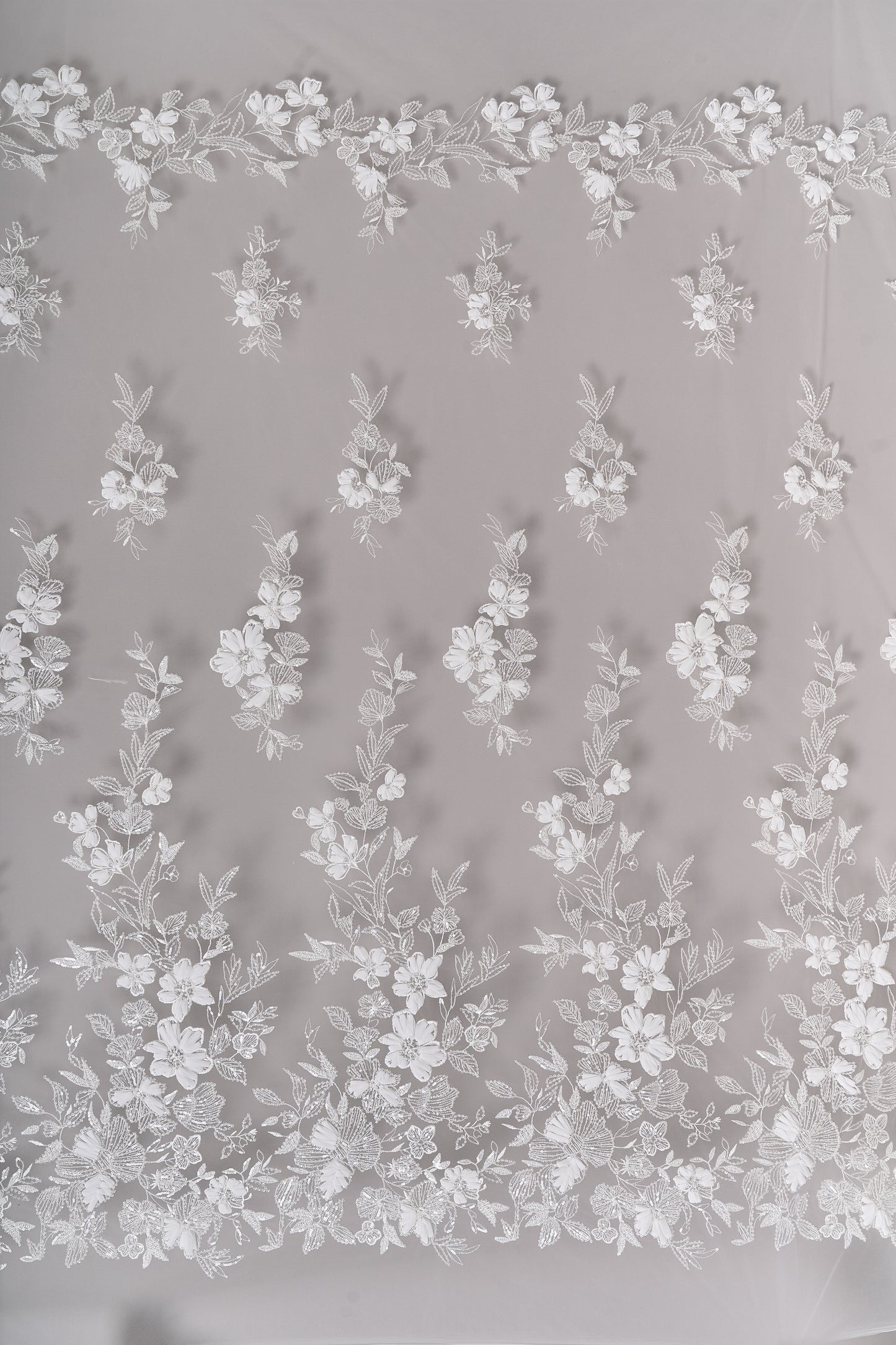 S0689 - EMBROIDERY TULLE WITH 3D FLOWERS