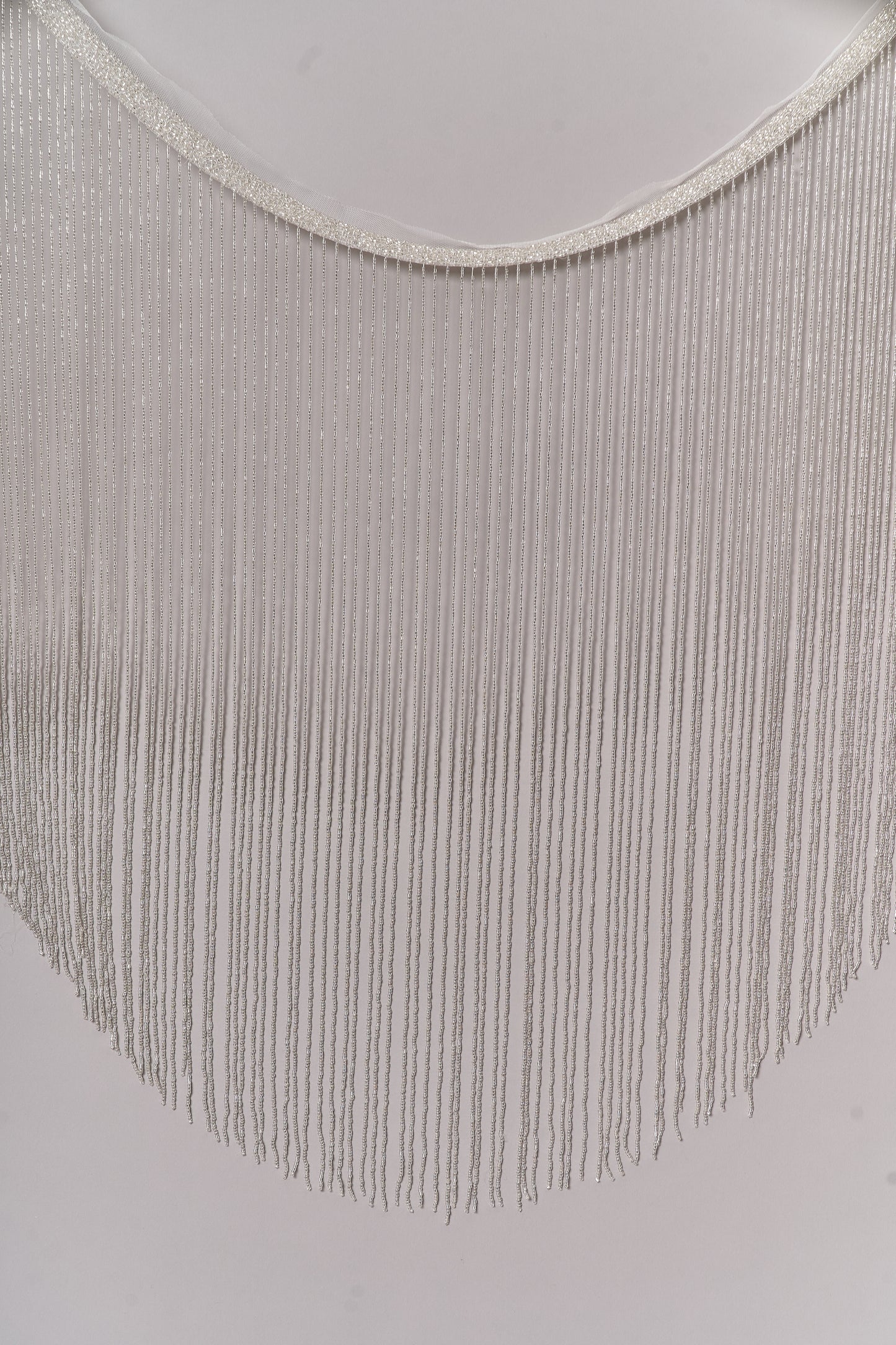 S0708 SILVER BEAD FRINGE TRIM