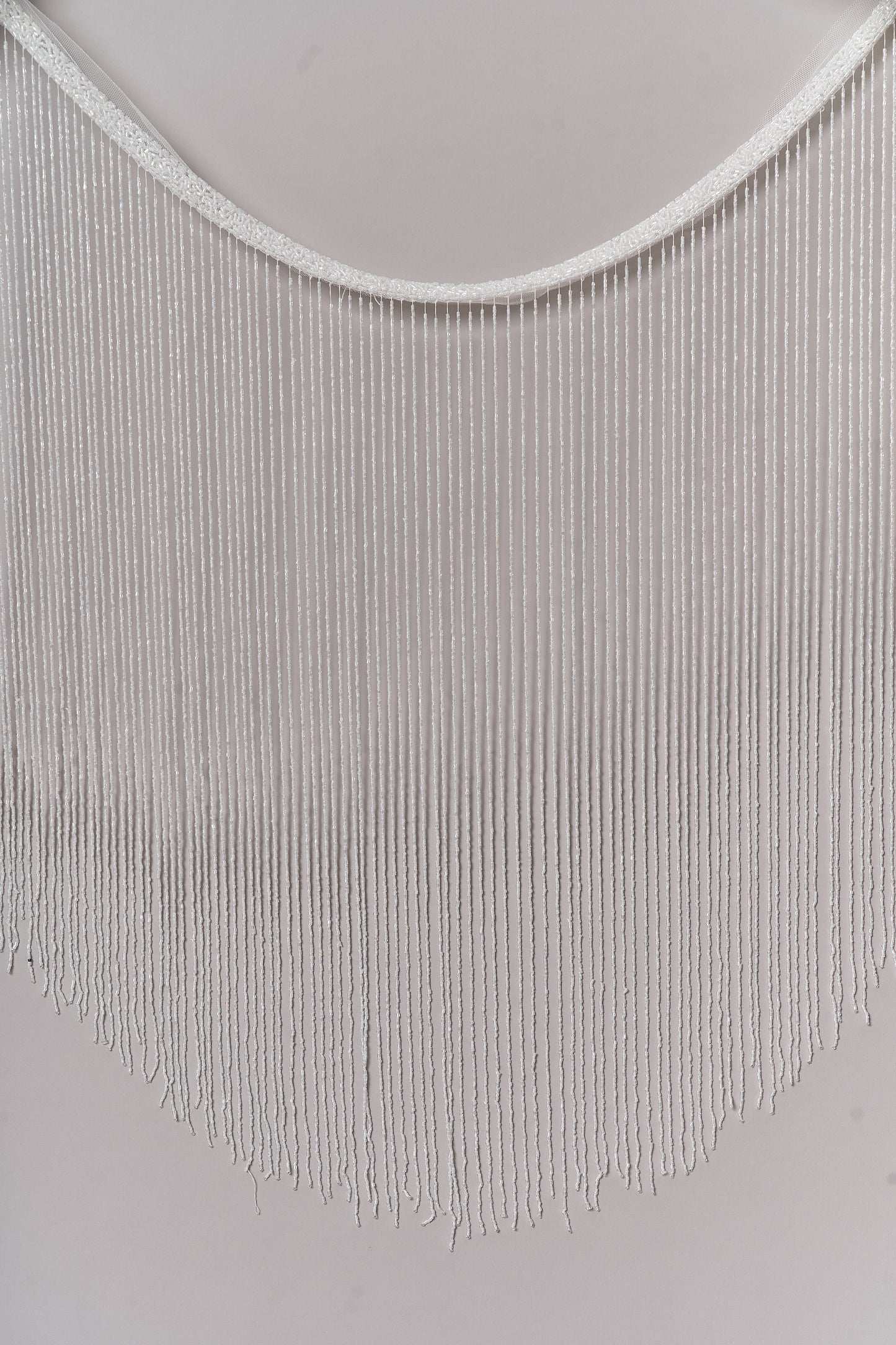 S0708 WHITE BEAD FRINGE TRIM