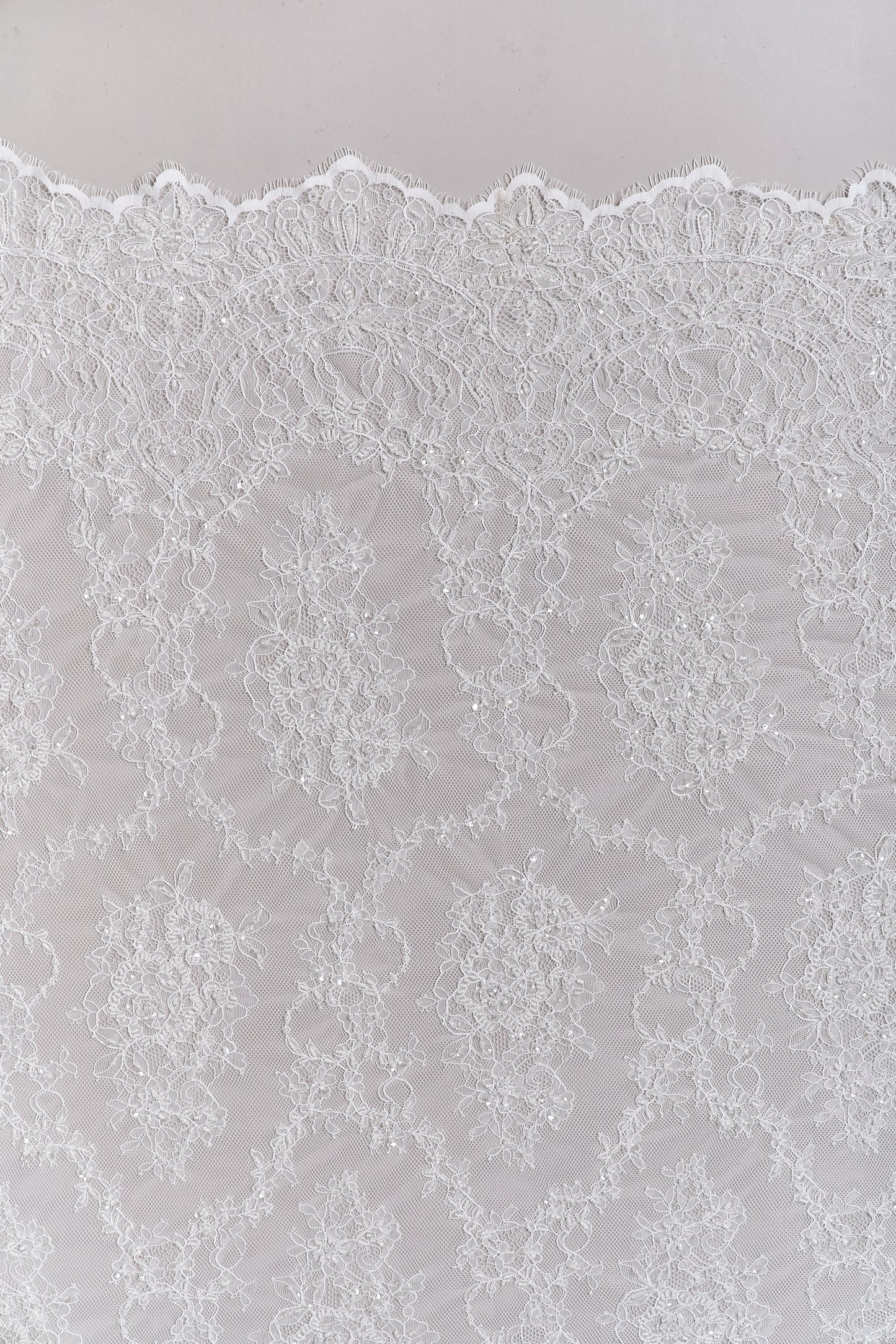 S0249 CHANTILLY EMBROIDERY LACE WITH BEADS