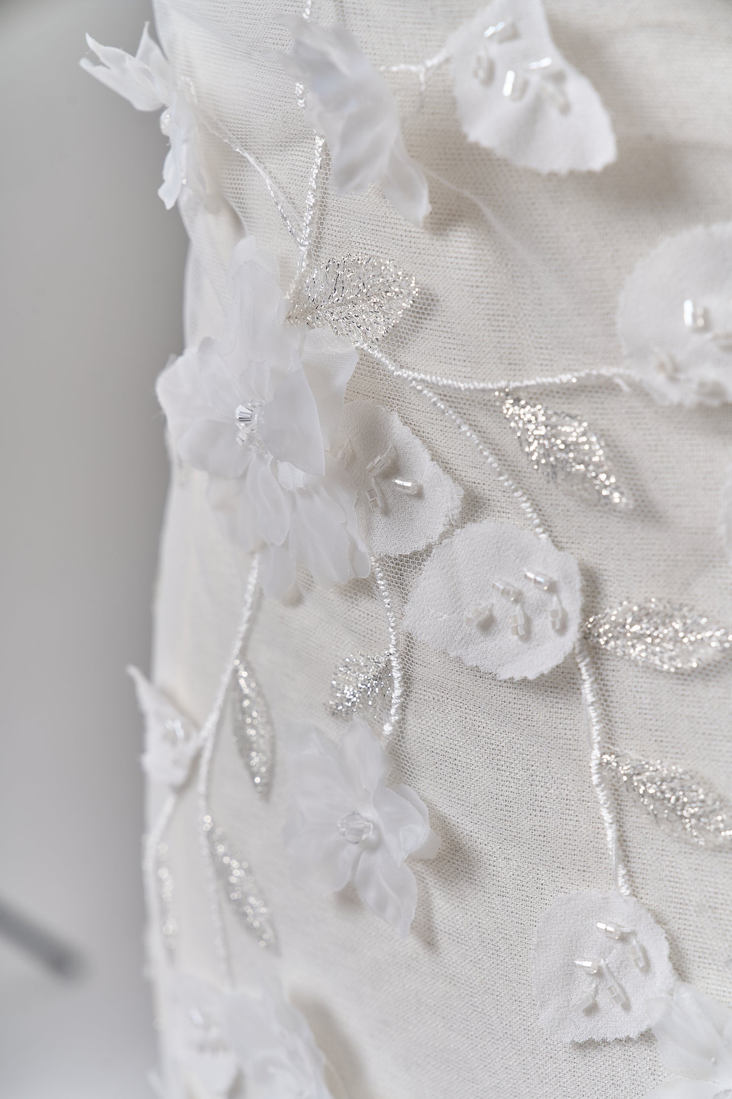 S0699 EMBROIDERY TULLE WITH 3D FLOWERS