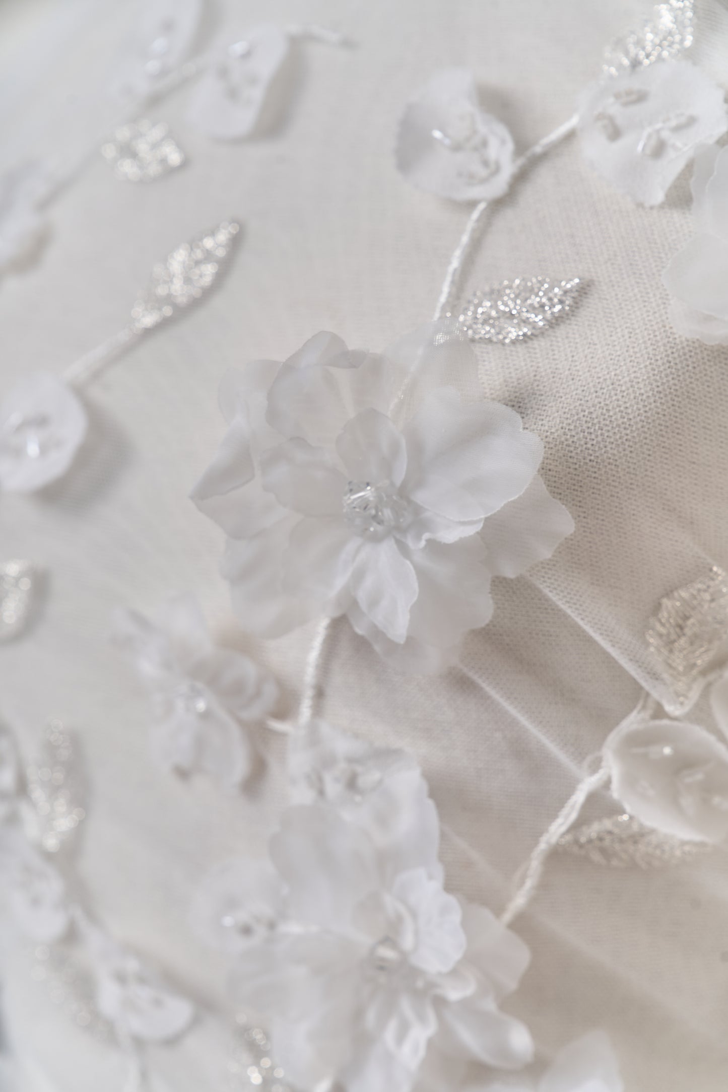 S0699 EMBROIDERY TULLE WITH 3D FLOWERS