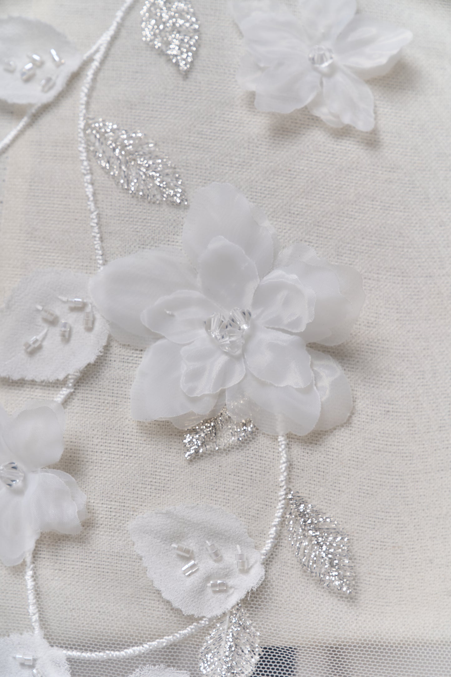 S0699 EMBROIDERY TULLE WITH 3D FLOWERS