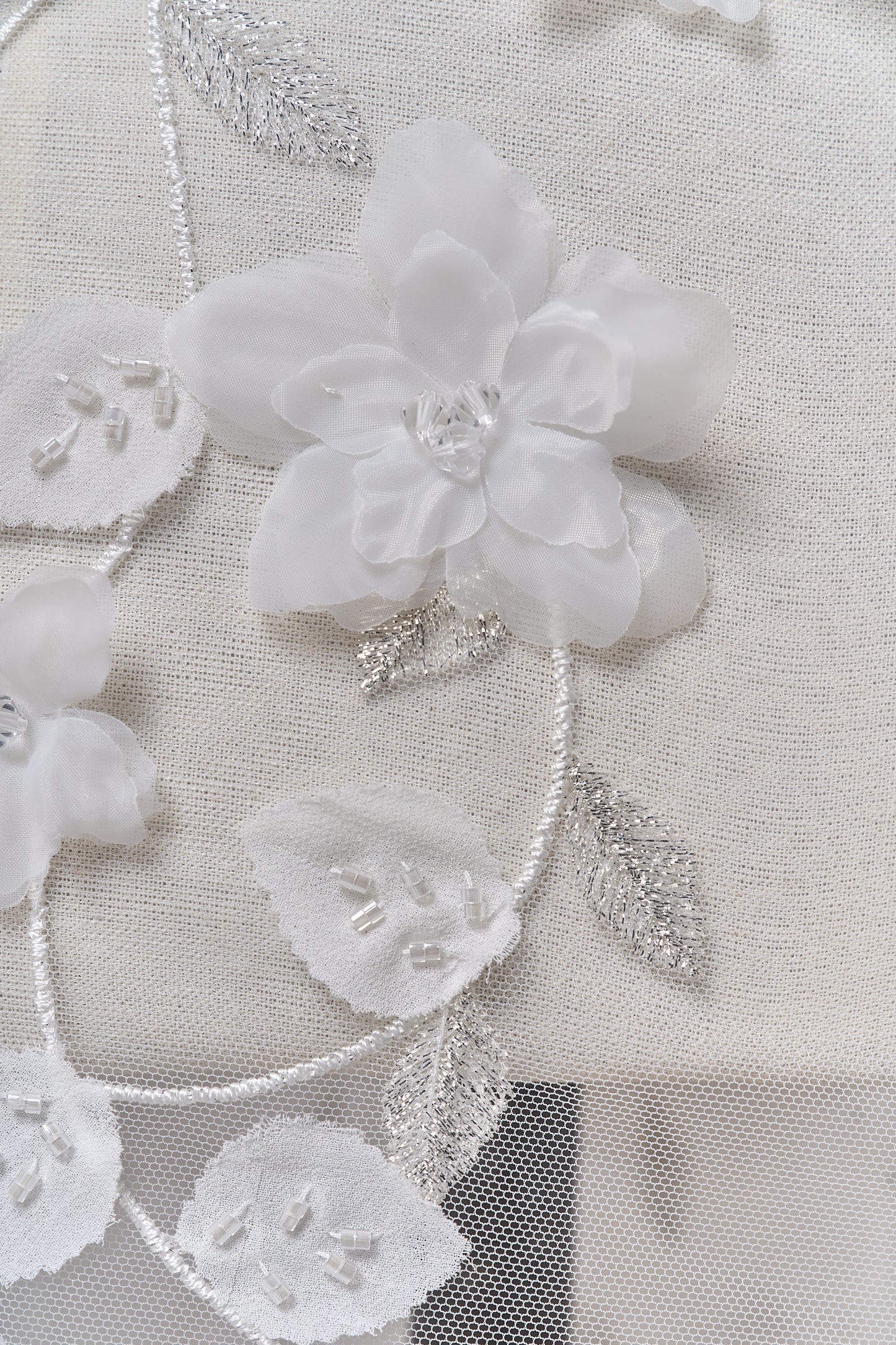 S0699 EMBROIDERY TULLE WITH 3D FLOWERS