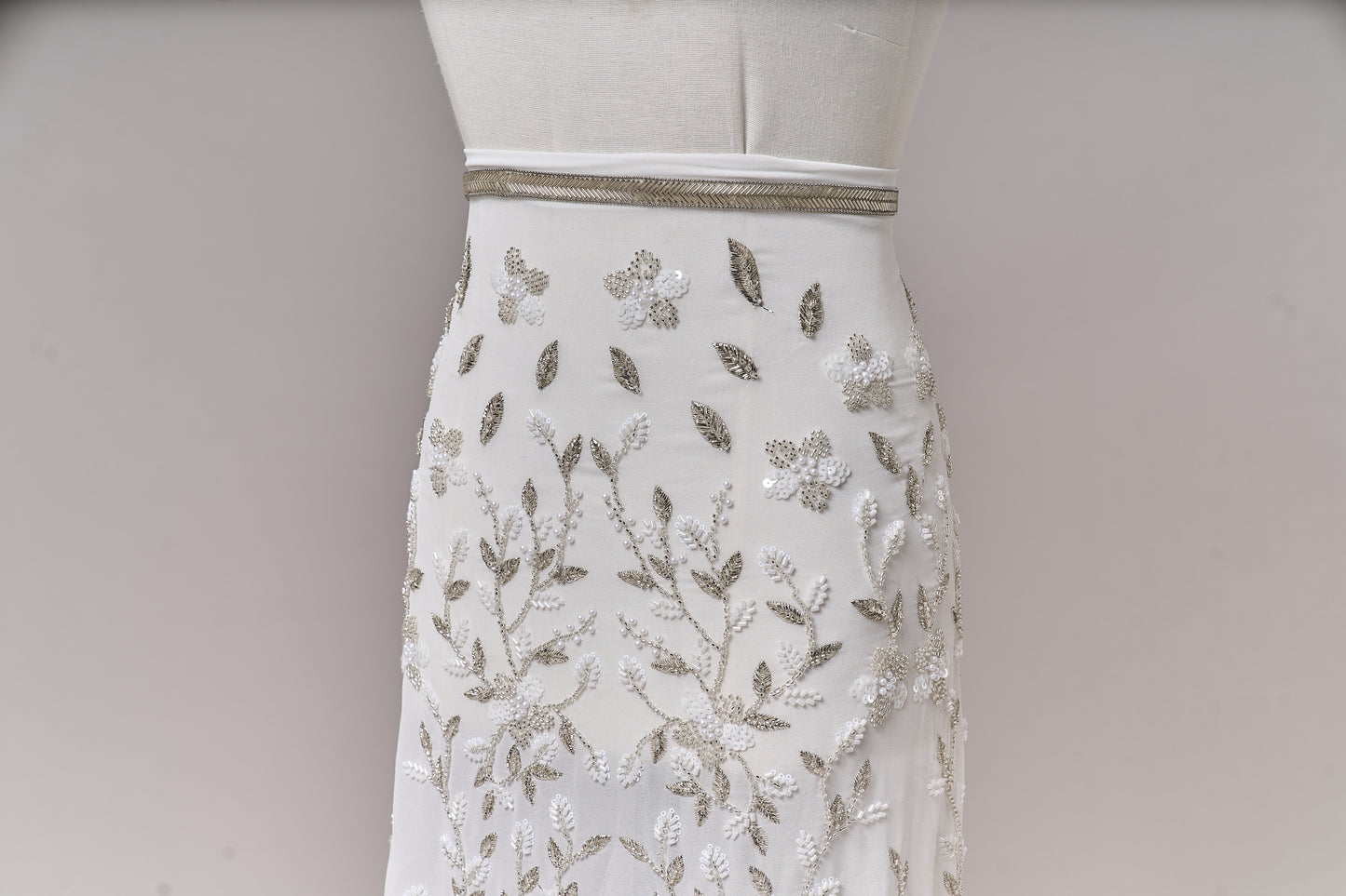 S0710 CHIFFON EMBROIDERY WITH BEADS