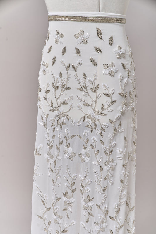 S0710 CHIFFON EMBROIDERY WITH BEADS