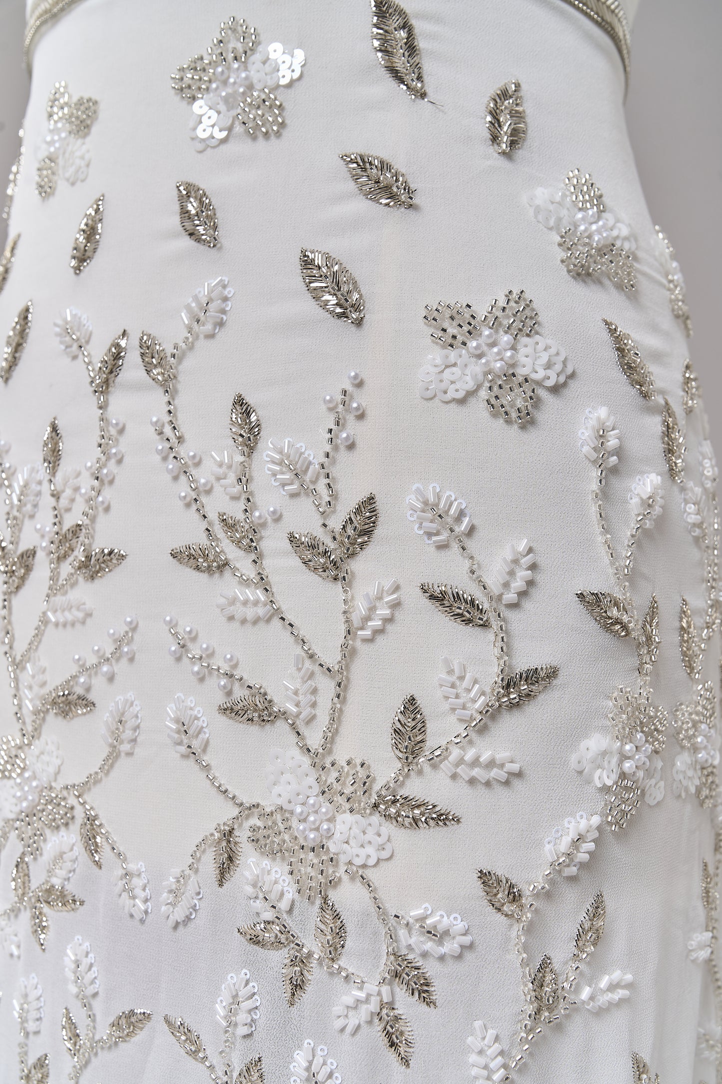 S0710 CHIFFON EMBROIDERY WITH BEADS