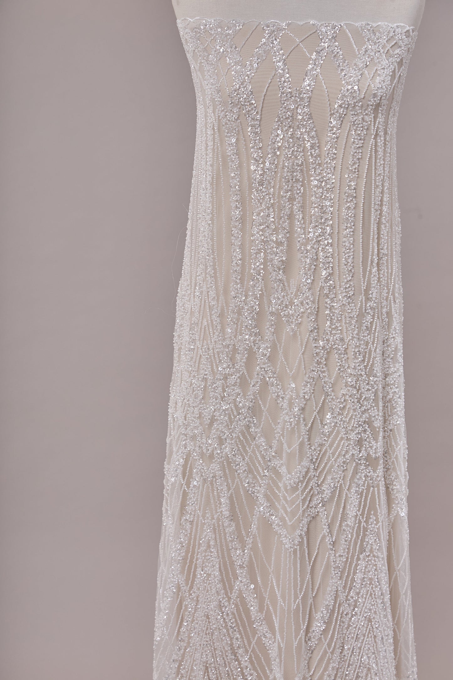 S0662 EMBROIDERY TULLE WITH BEADS AND SEQUINS