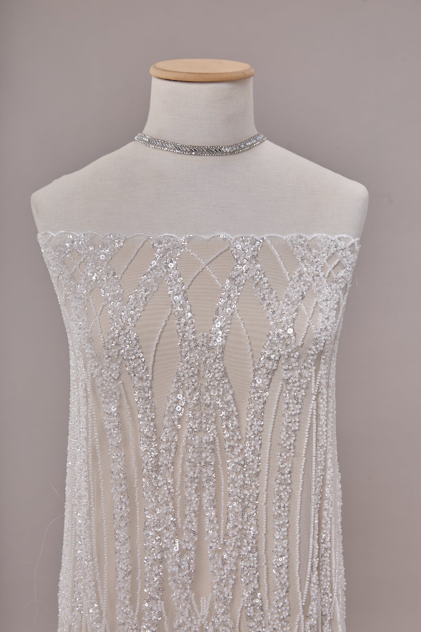 S0662 EMBROIDERY TULLE WITH BEADS AND SEQUINS