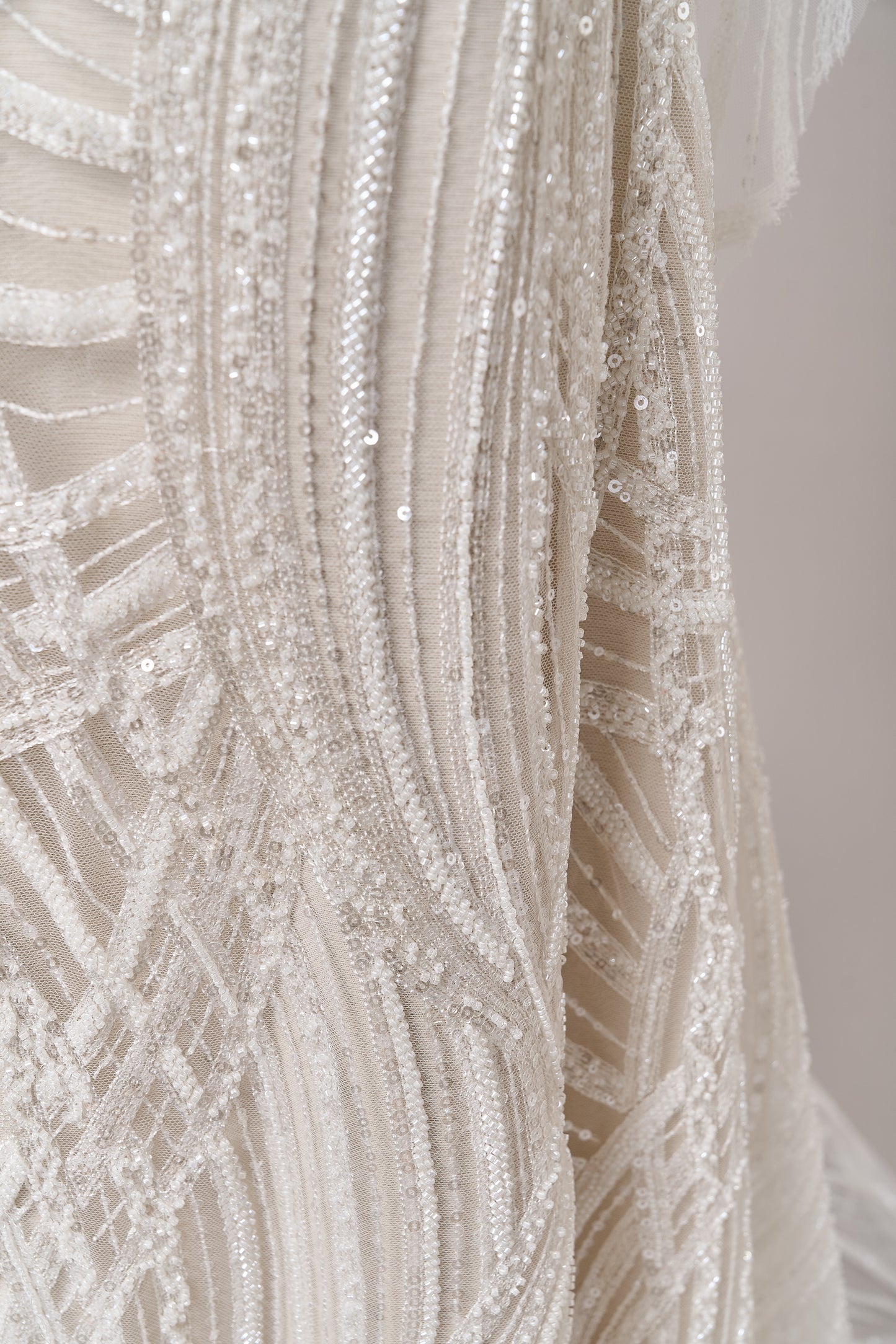 S0693 EMBROIDERY TULLE WITH BEADS