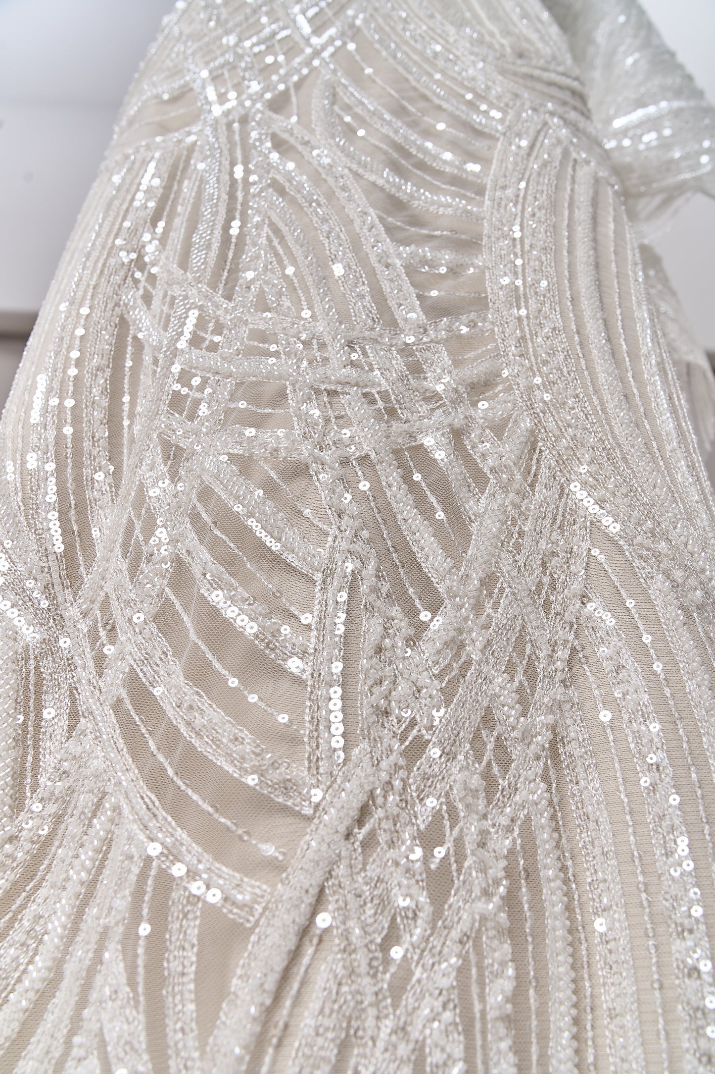 S0693 EMBROIDERY TULLE WITH BEADS
