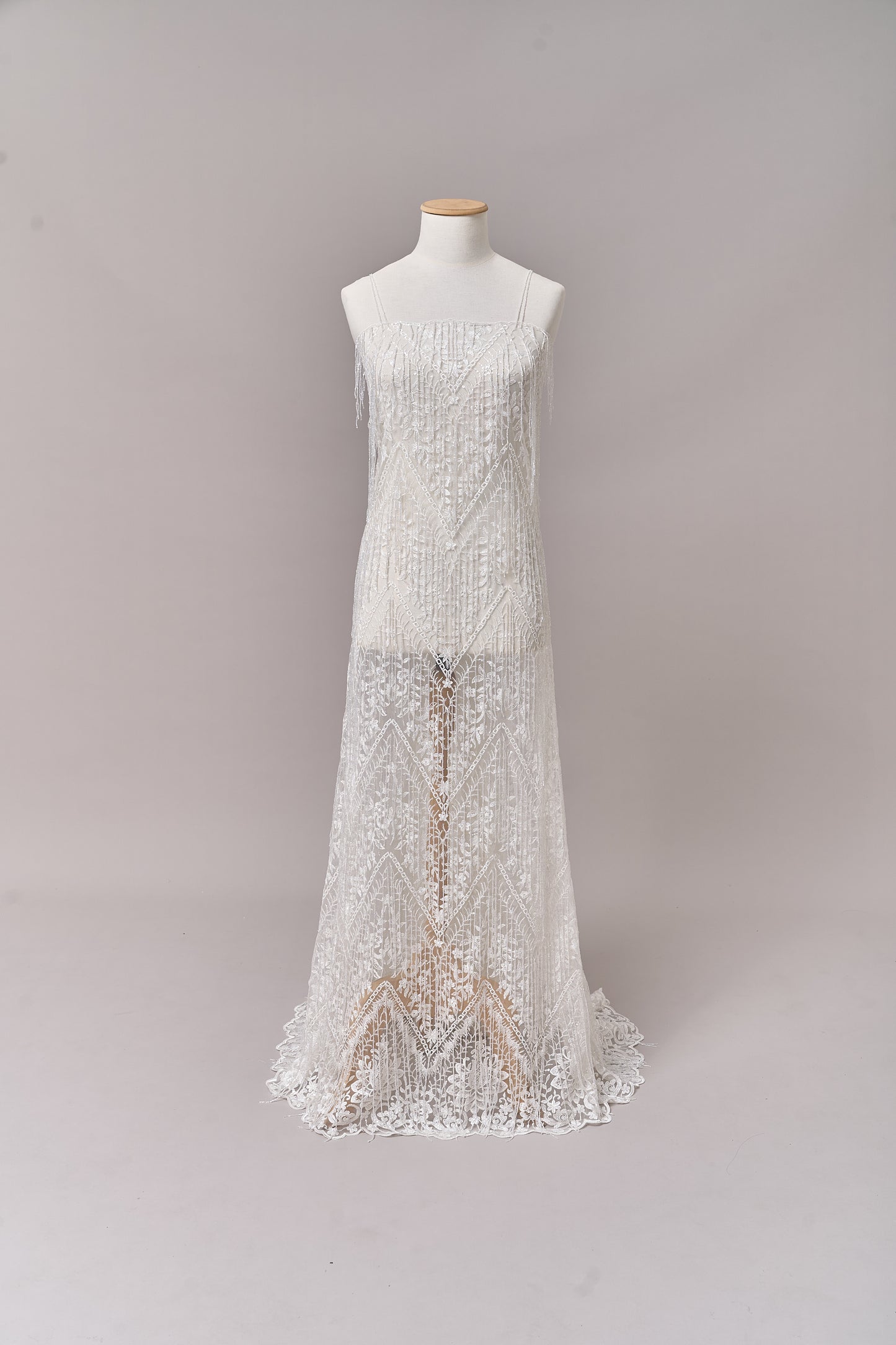 S0676 WHITE - EMBROIDERY TULLE WITH TRANSPARENT BEADS AND SEQUINS