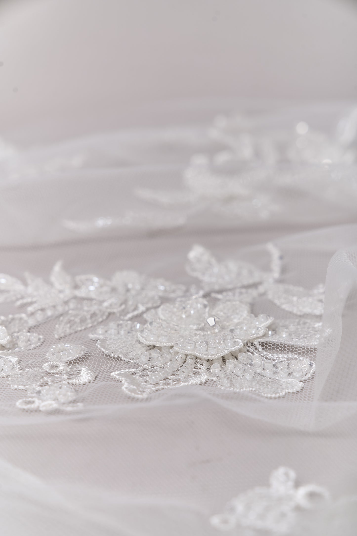 S0683 - EMBROIDERY TULLE WITH 3D FLOWERS