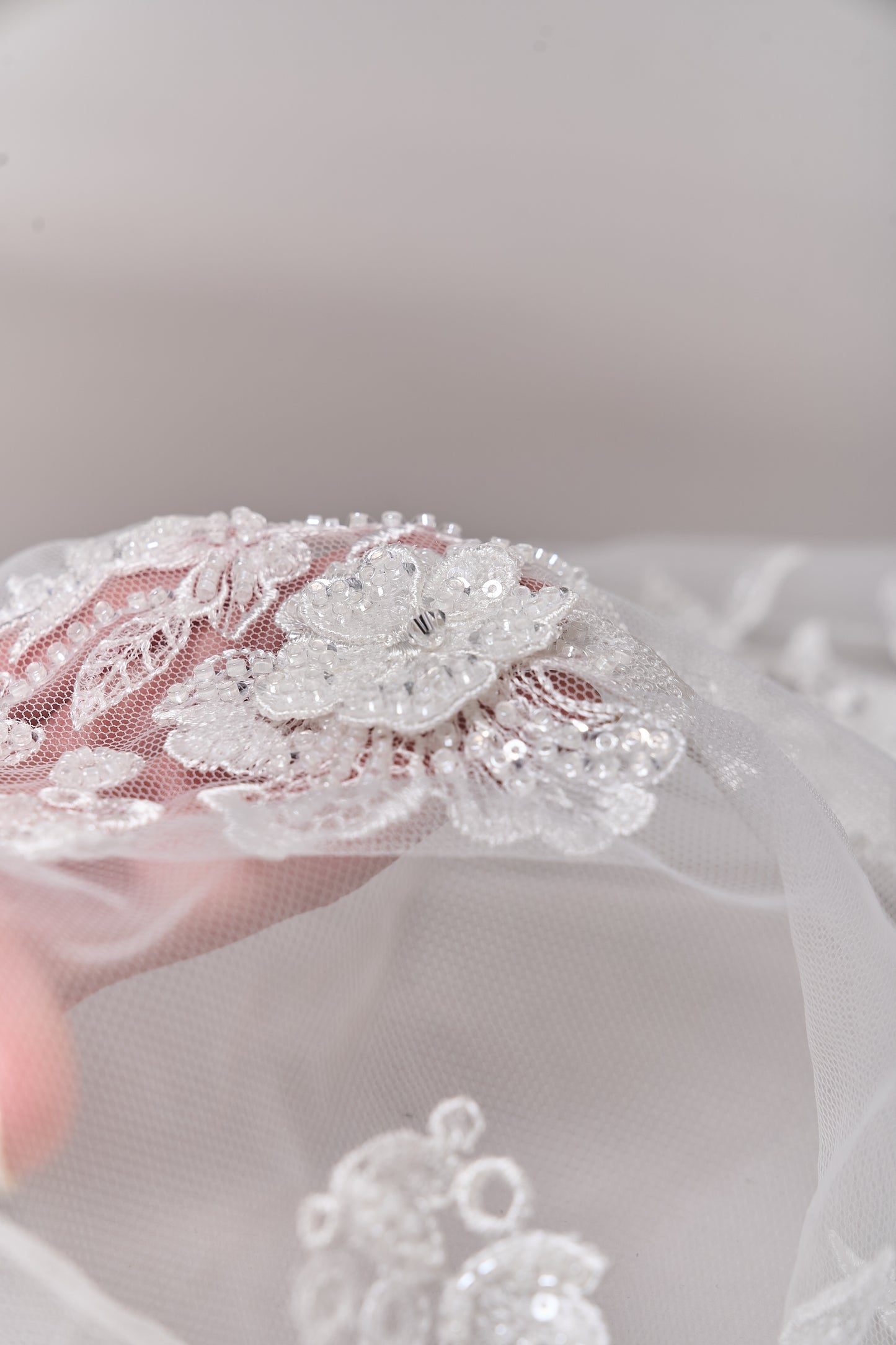 S0683 - EMBROIDERY TULLE WITH 3D FLOWERS