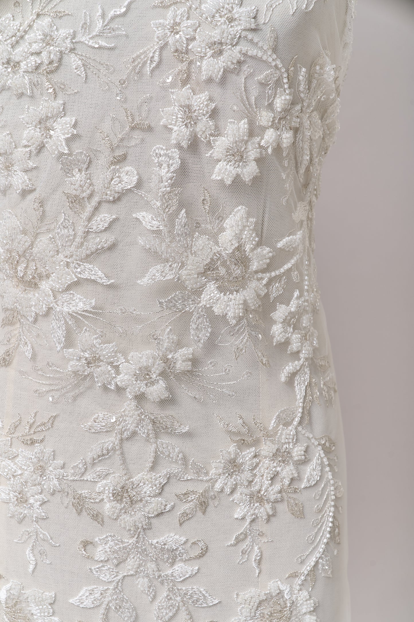 S0694 EMBROIDERY TULLE WITH BEADS