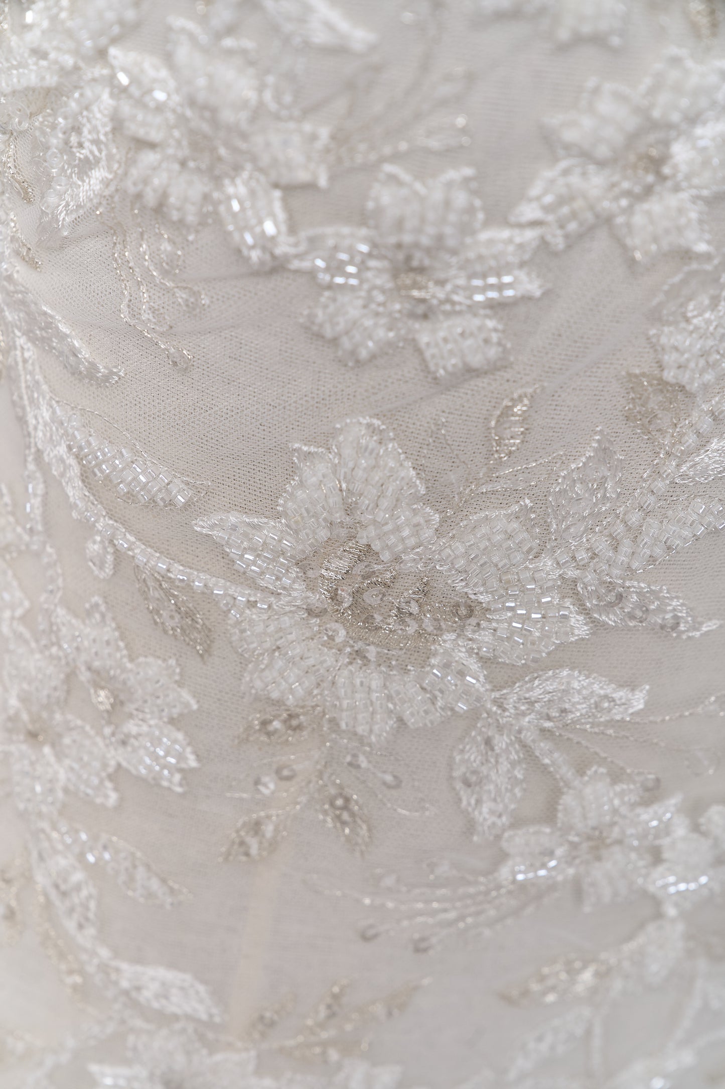 S0694 EMBROIDERY TULLE WITH BEADS