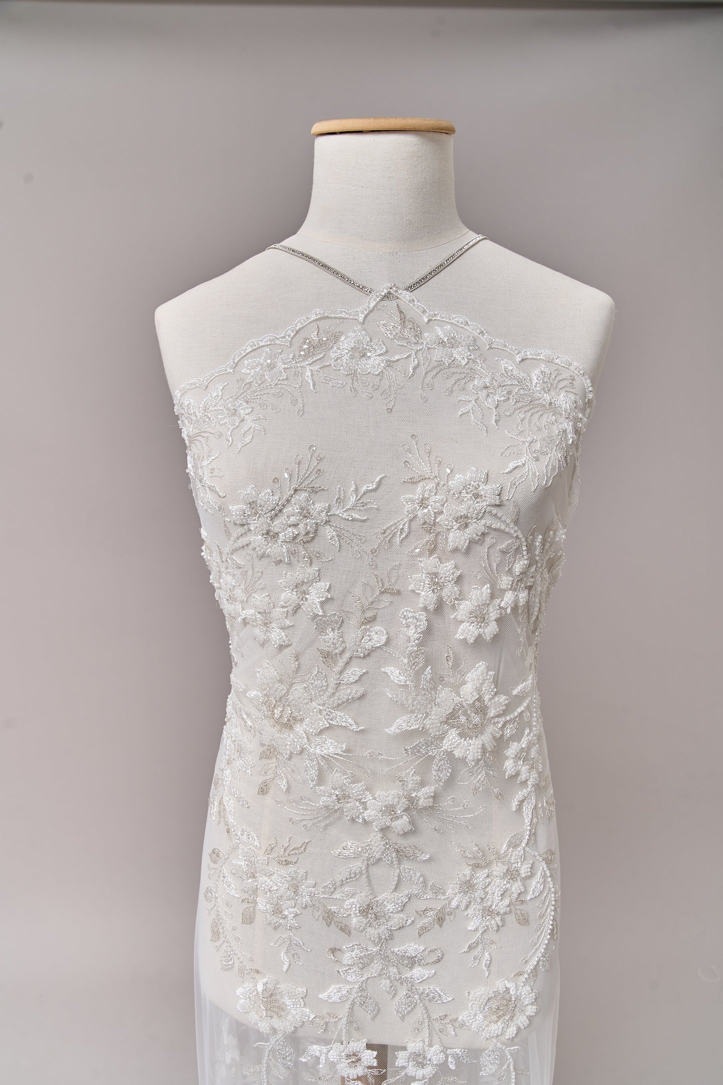 S0694 EMBROIDERY TULLE WITH BEADS